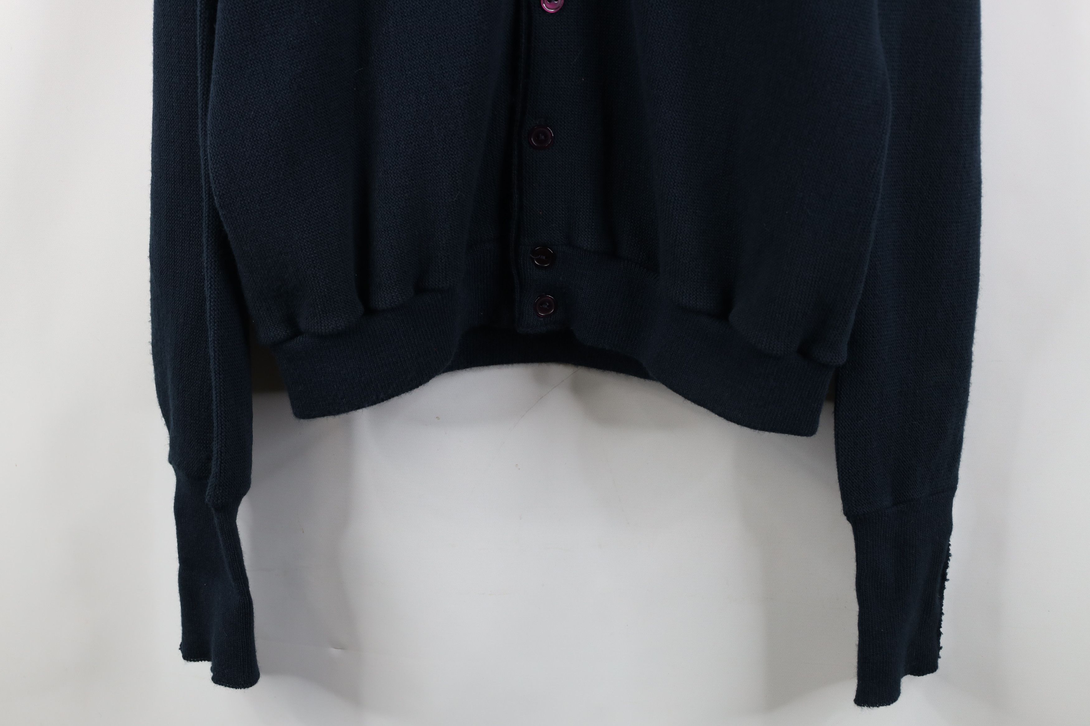 Vintage Vintage 70s 80s Streetwear Knit Cardigan Sweater Blue USA Size US L / EU 52-54 / 3 - 3 Thumbnail