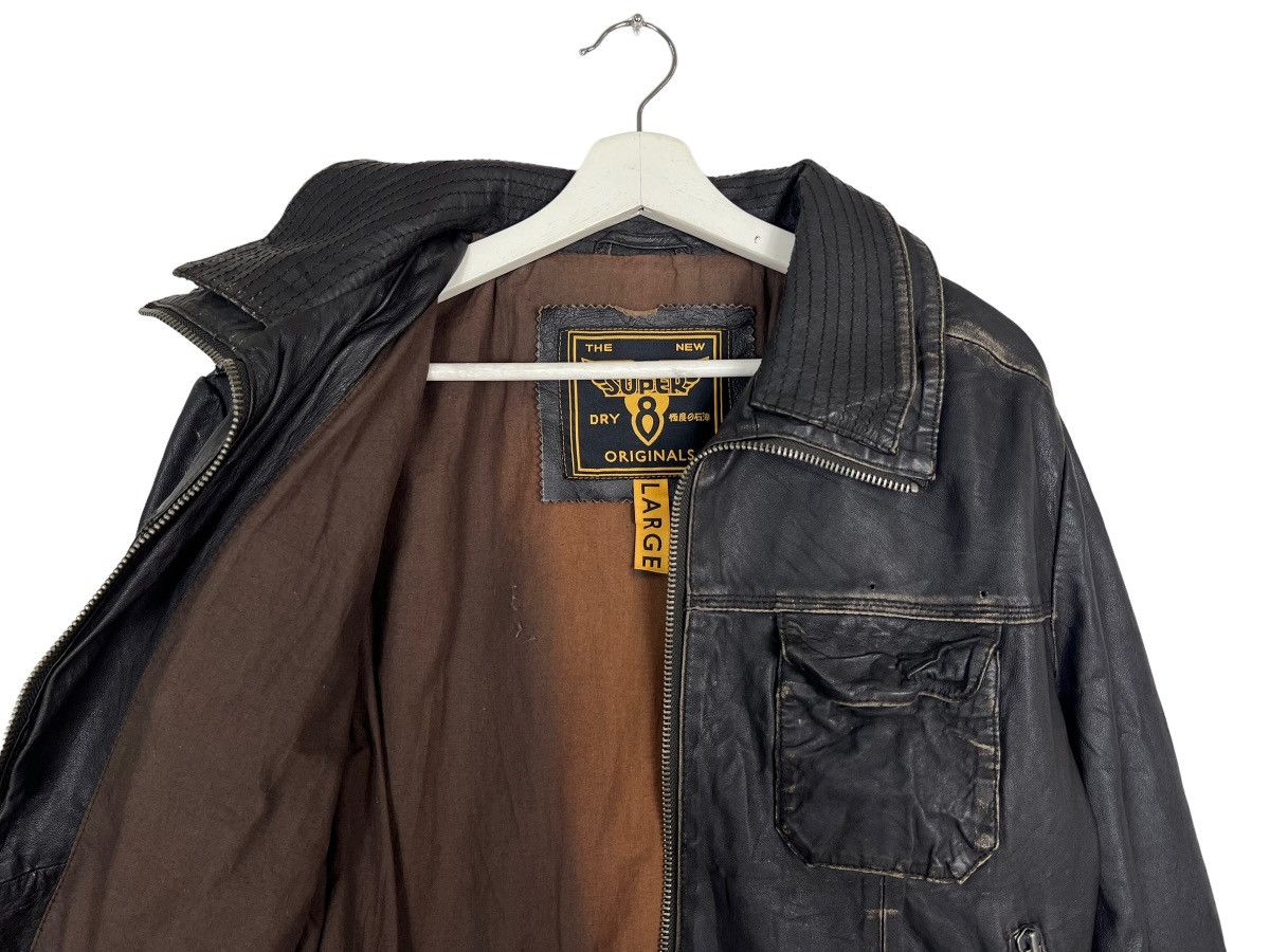 Superdry 🔥 SUPERDRY 8 RIDER MOTOB LEATHER JACKET Size US L / EU 52-54 / 3 - 12 Thumbnail