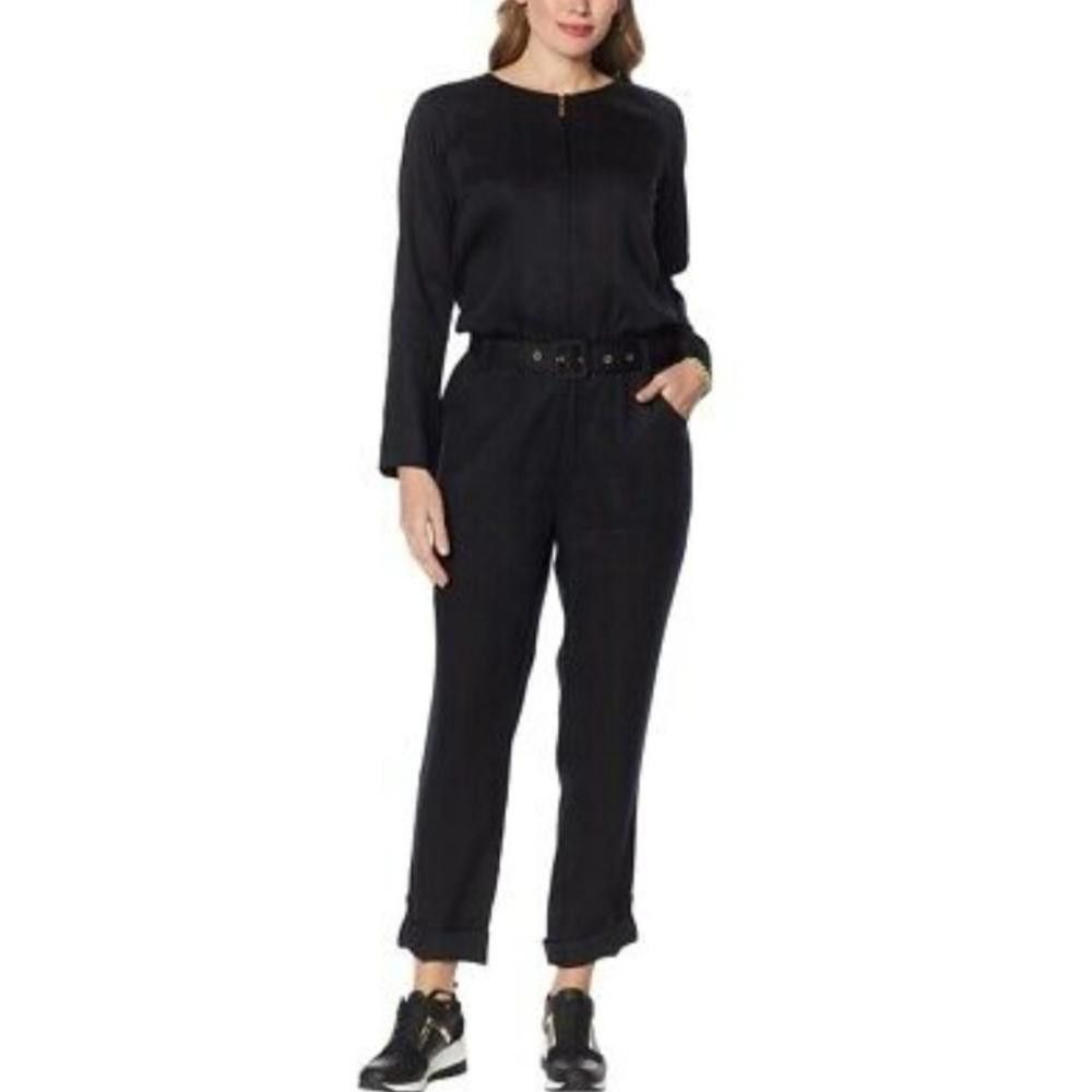 Imran Potato IMAN Global Jumpsuit Black Womens Size 1X Relaxed Longsleeve Size ONE SIZE - 1 Thumbnail