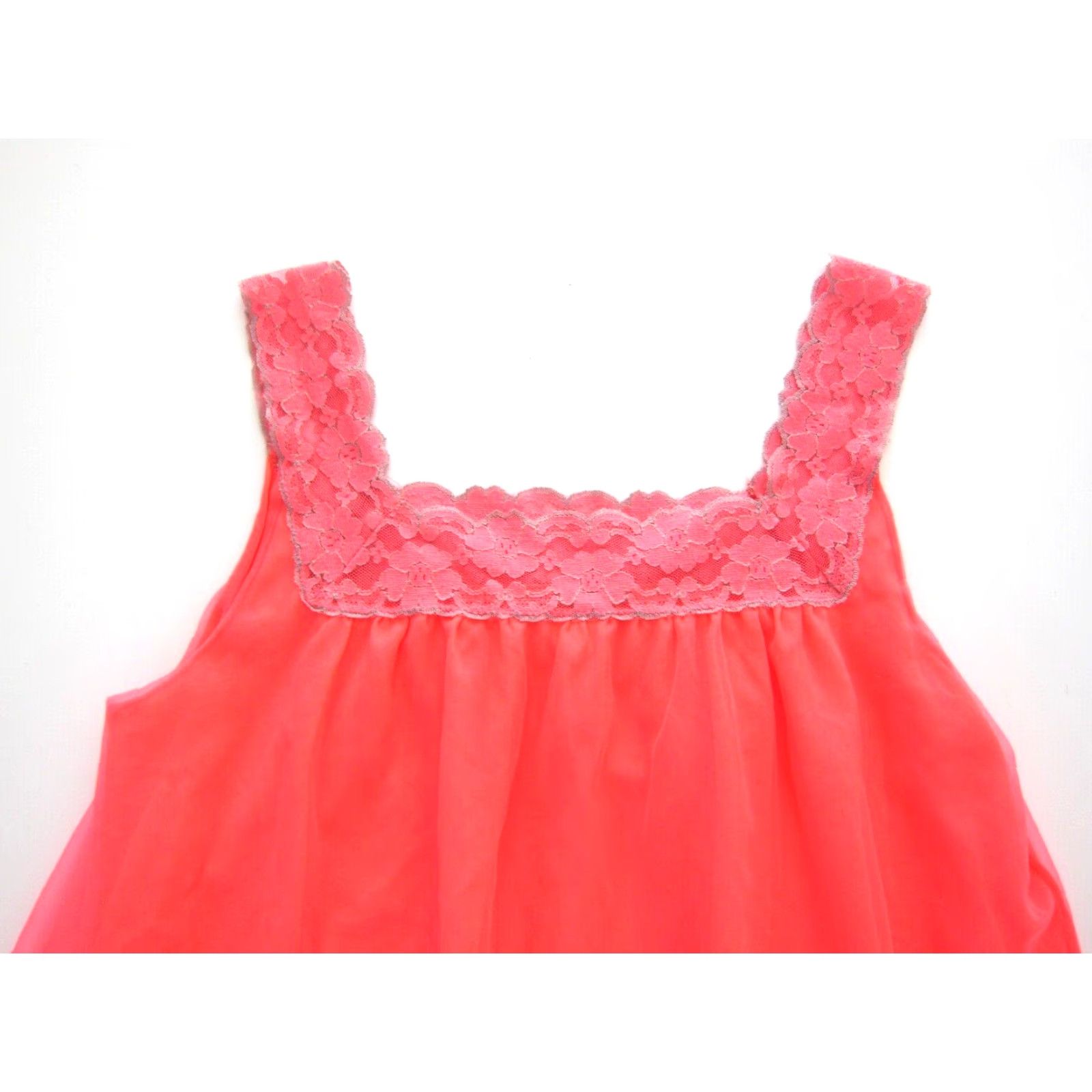Vintage VINTAGE Aristocraft Neon Pink Lace Nylon Camisole Chemise Slip Nightgown Dress Medium Size M / US 6-8 / IT 42-44 - 5 Thumbnail
