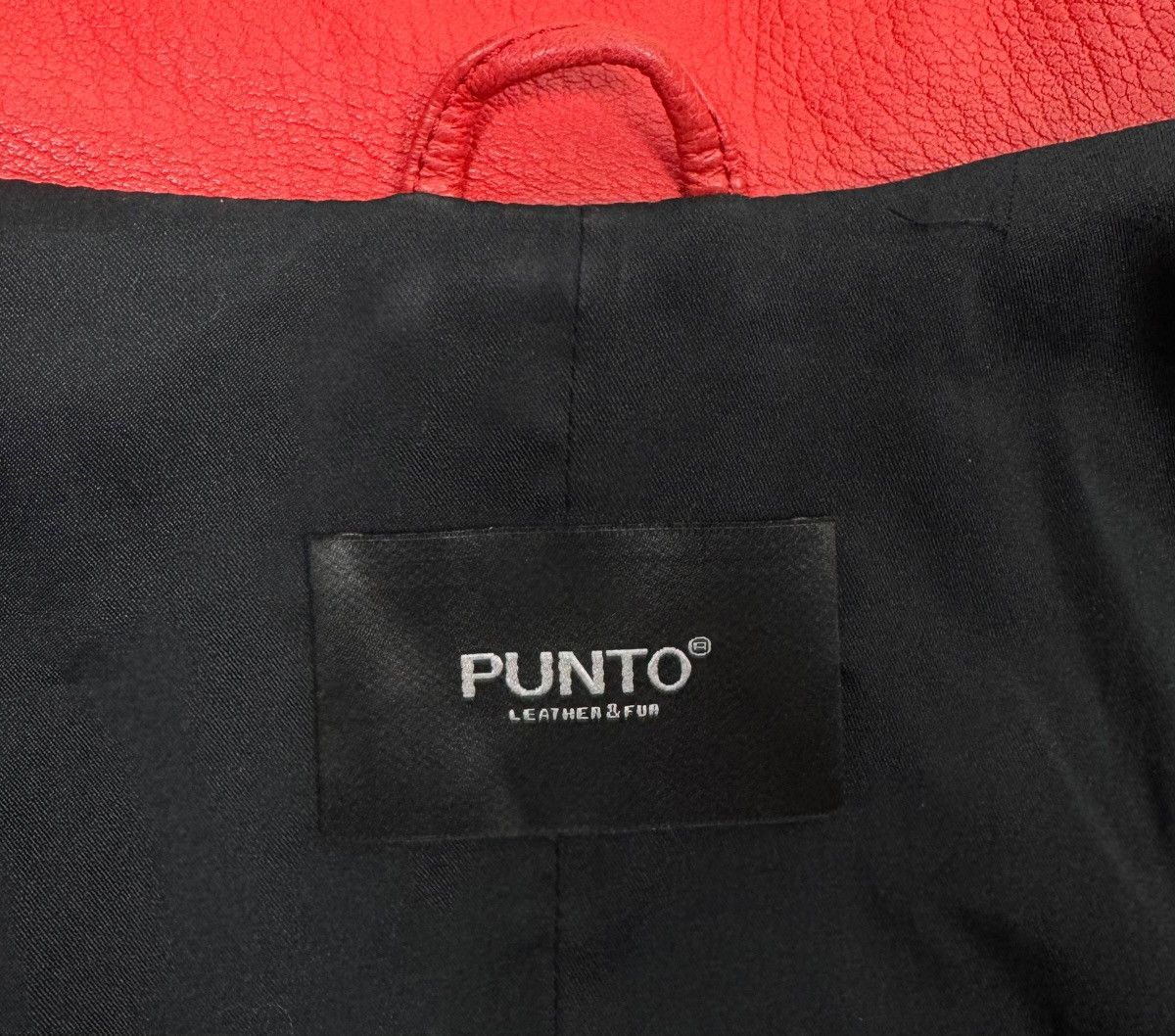 Designer Punto Genuine Leather Biker Jacket Italy size US10 IT46 Size L / US 10 / IT 46 - 20 Thumbnail