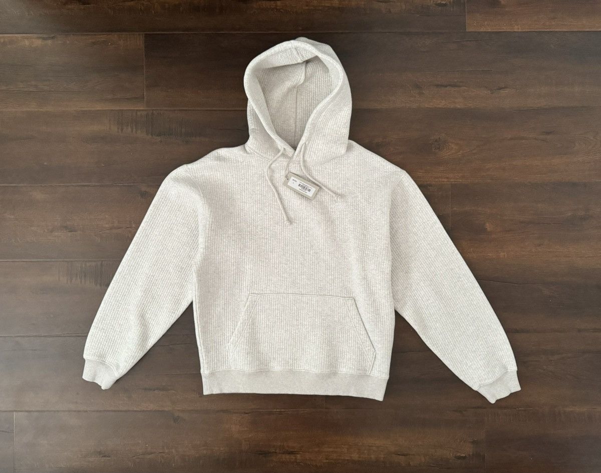 image of Kith Striped Interlock Williams Iii Hoodie in Heather Grey, Men's (Size Small)