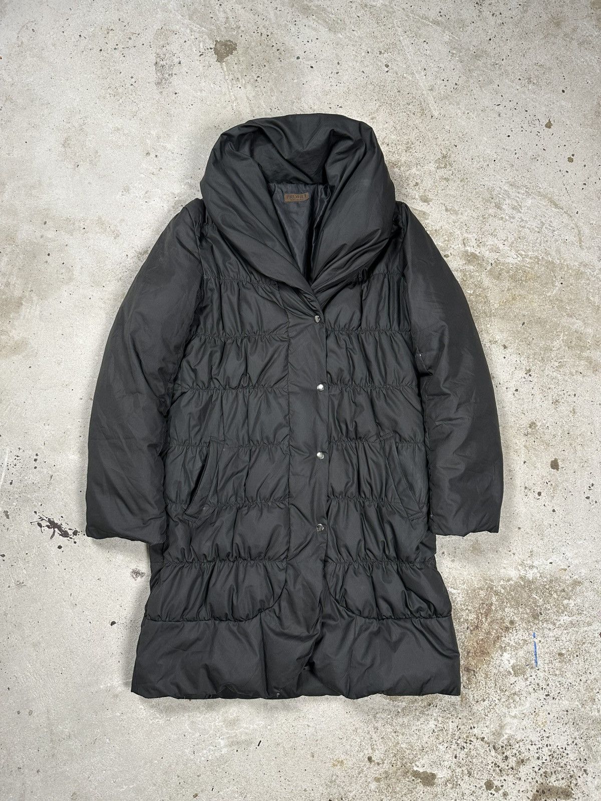 Japanese Brand × Vintage Profile Black Label Puffer Down Jacket Parka Japan Tokyo Size S / US 4 / IT 40 - 1 Thumbnail