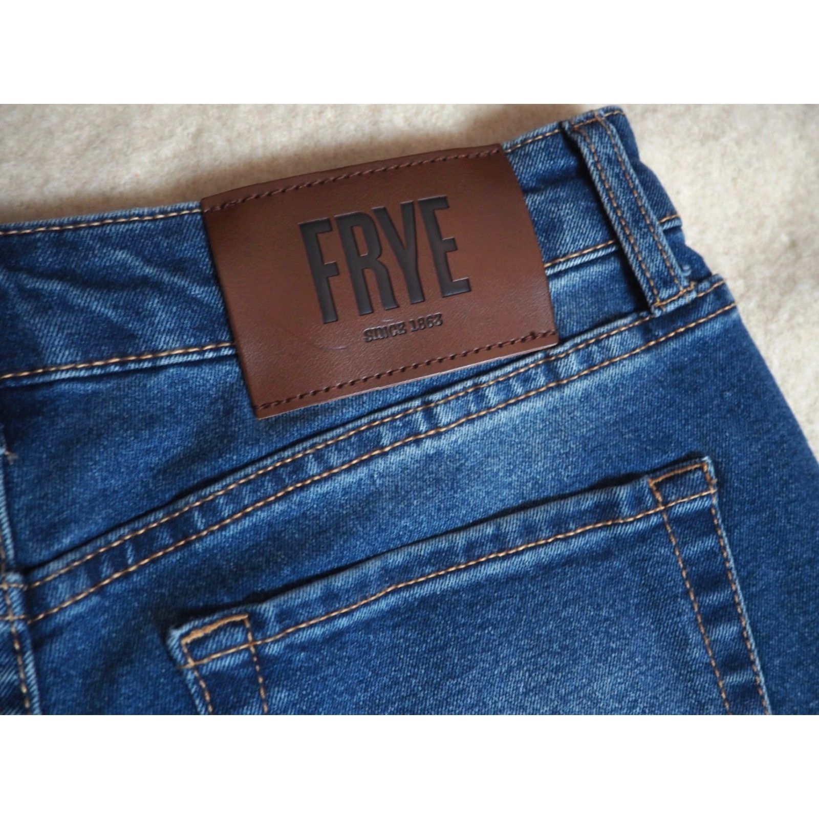 Frye Frye Jeans Tapered Boho Denim Logo 30x28 Womens 6 Blue Size 28" / US 6 / IT 42 - 5 Thumbnail