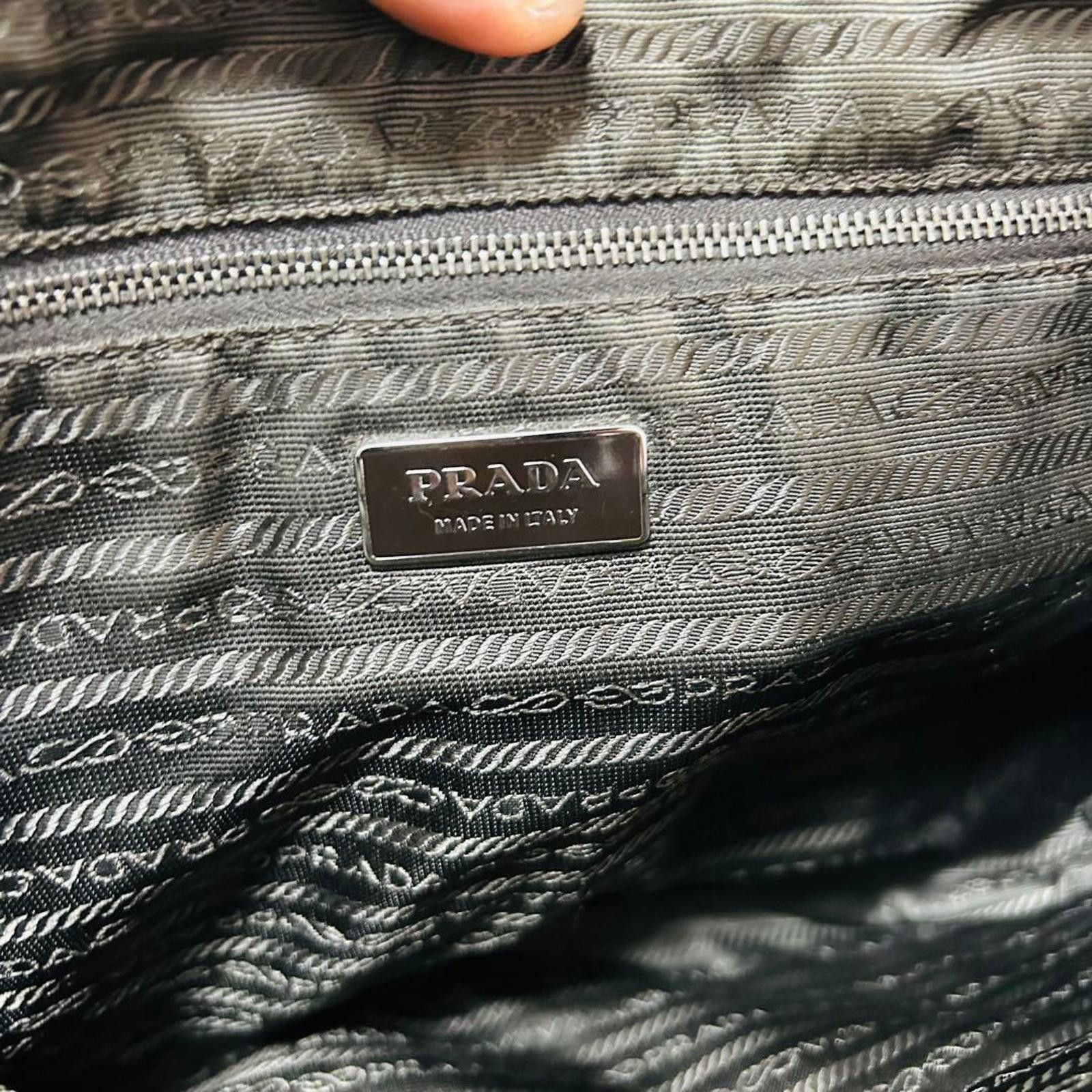 Prada Prada - Beige and Black Canvas Tote Bag Size ONE SIZE - 7 Thumbnail