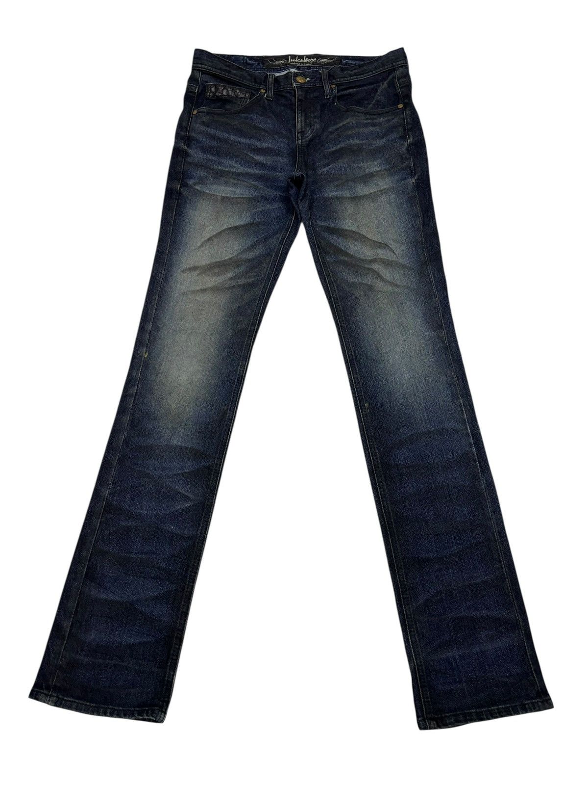 Tornado Mart JAPANESE JUKEBOX WHISKER DARK DISTRESSED DENIM JEANS Size US 31 - 1 Thumbnail