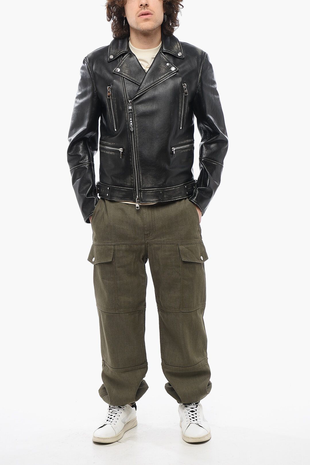 Alexander McQueen og1mm0925 Leather Biker Jacket in Black Size US M / EU 48-50 / 2 - 4 Thumbnail