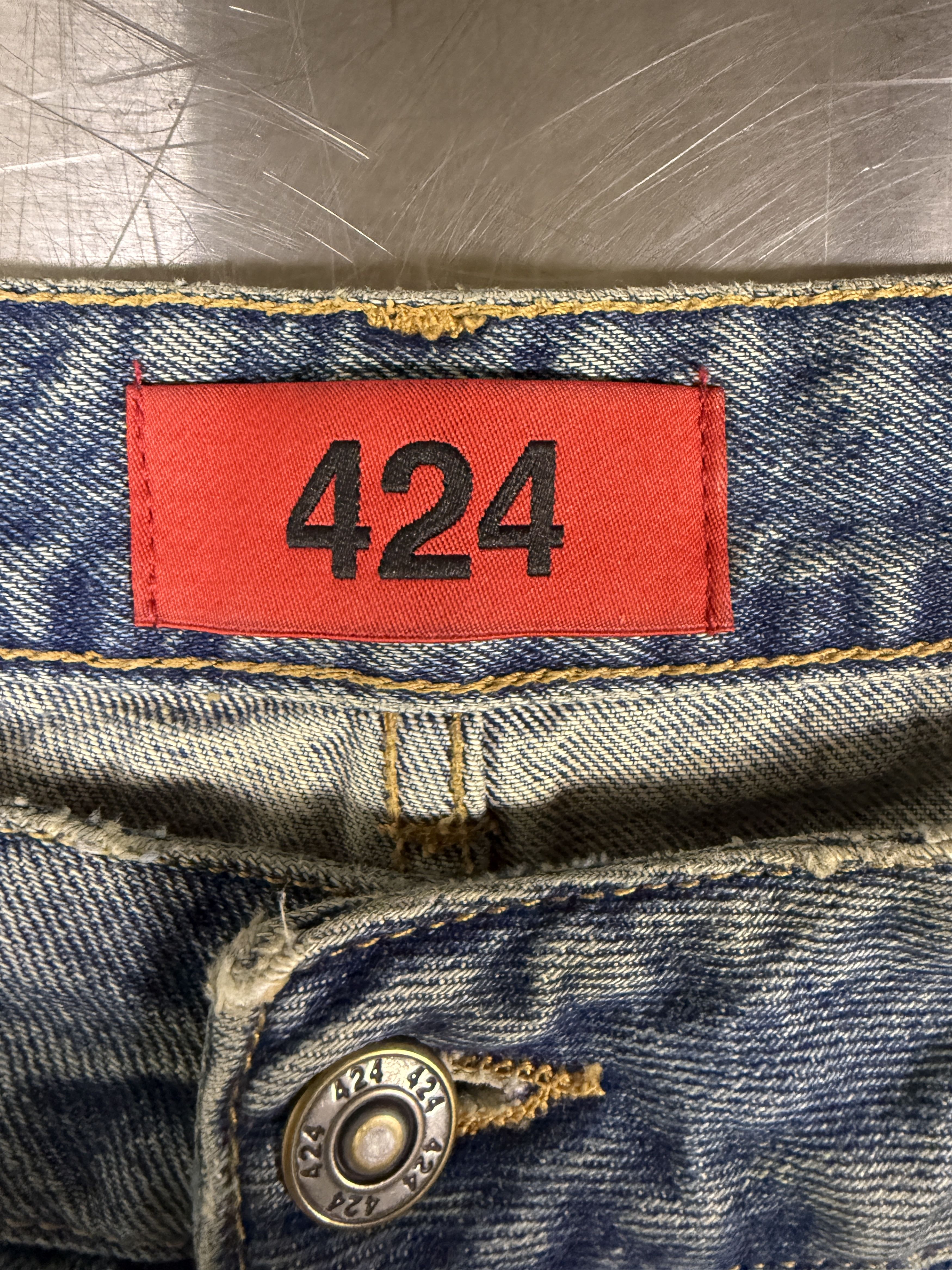 424 424 Big Daddy Ripped Denim Jeans Size US 40 / EU 56 - 7 Thumbnail