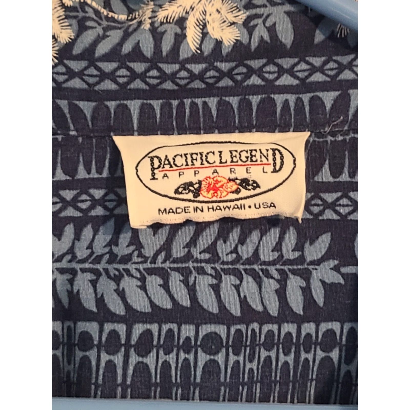 Vintage VINTAGE Pacific Legend Apparel, Inc. Hawaiian Palm Tree Button-Up Shirt SS Blue White Mens XL Size US XL / EU 56 / 4 - 3 Thumbnail