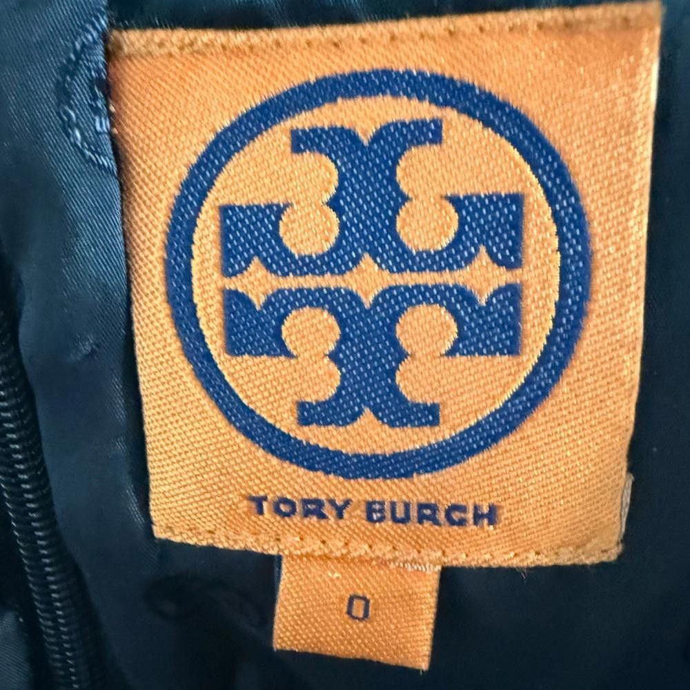 Designer Tory Burch Tayler Navy Sleeveless Sheath Dress Square Neck 0 Size XS / US 0-2 / IT 36-38 - 8 Thumbnail