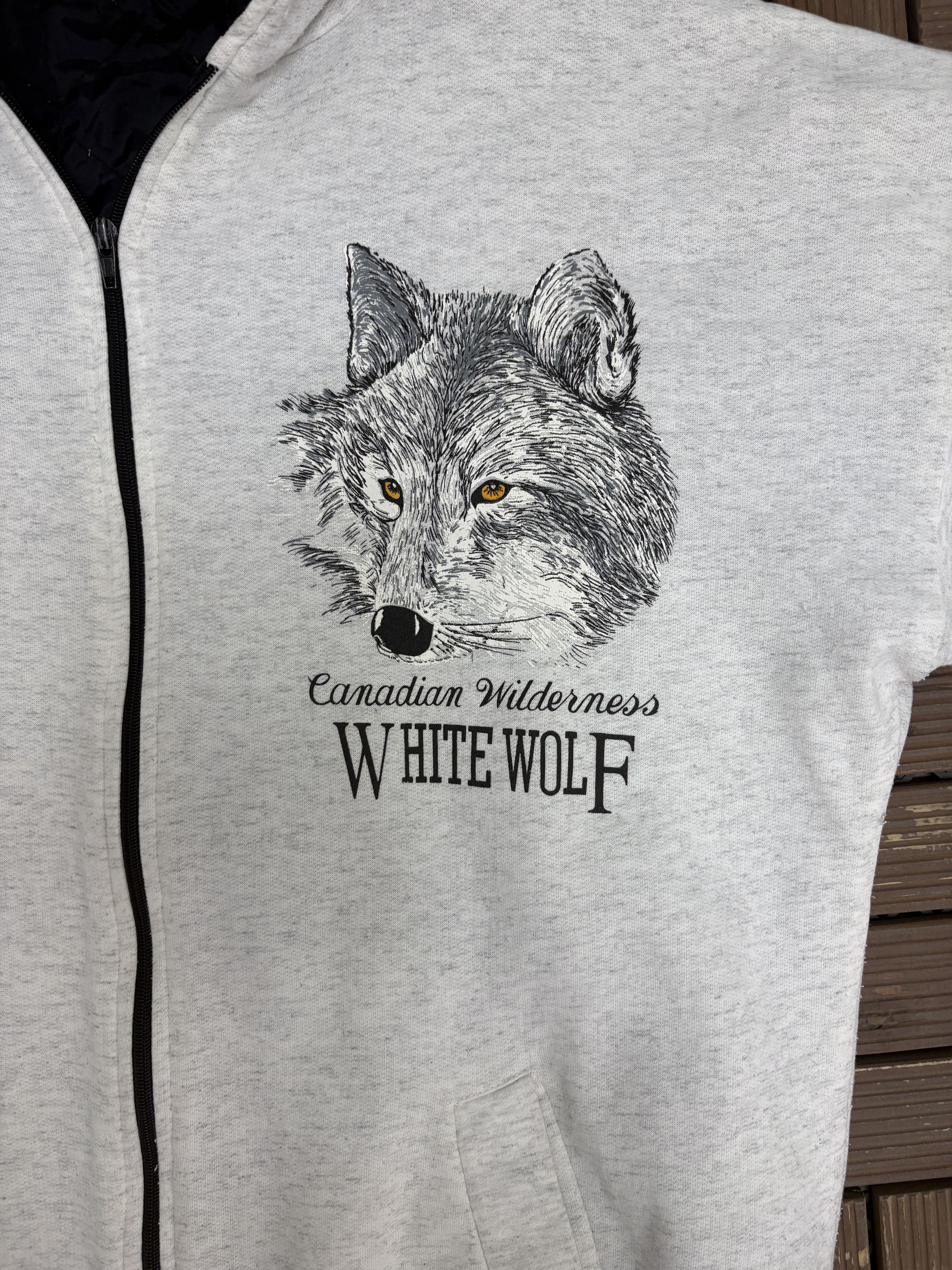 Vintage Canadian WIlderness White Wolf Vintage Grey Hoodie Size US XXL / EU 58 / 5 - 2 Thumbnail