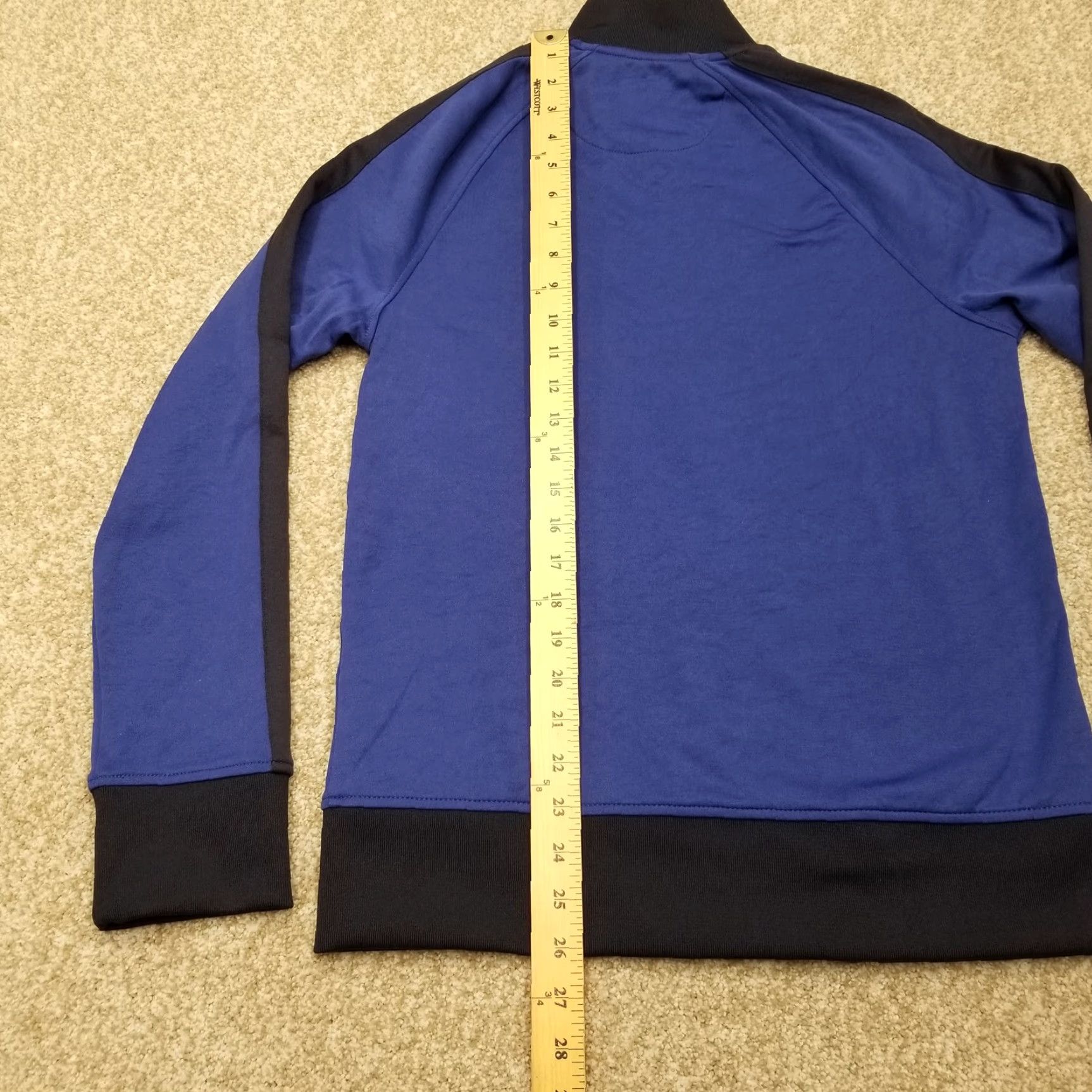 Vintage Goodfellow Jacket Mens S Blue Black Performance Stretch Full Zip Athletic Track Jacket Blended Breathable Pockets Cross Training Running Mens Size US S / EU 44-46 / 1 - 7 Thumbnail