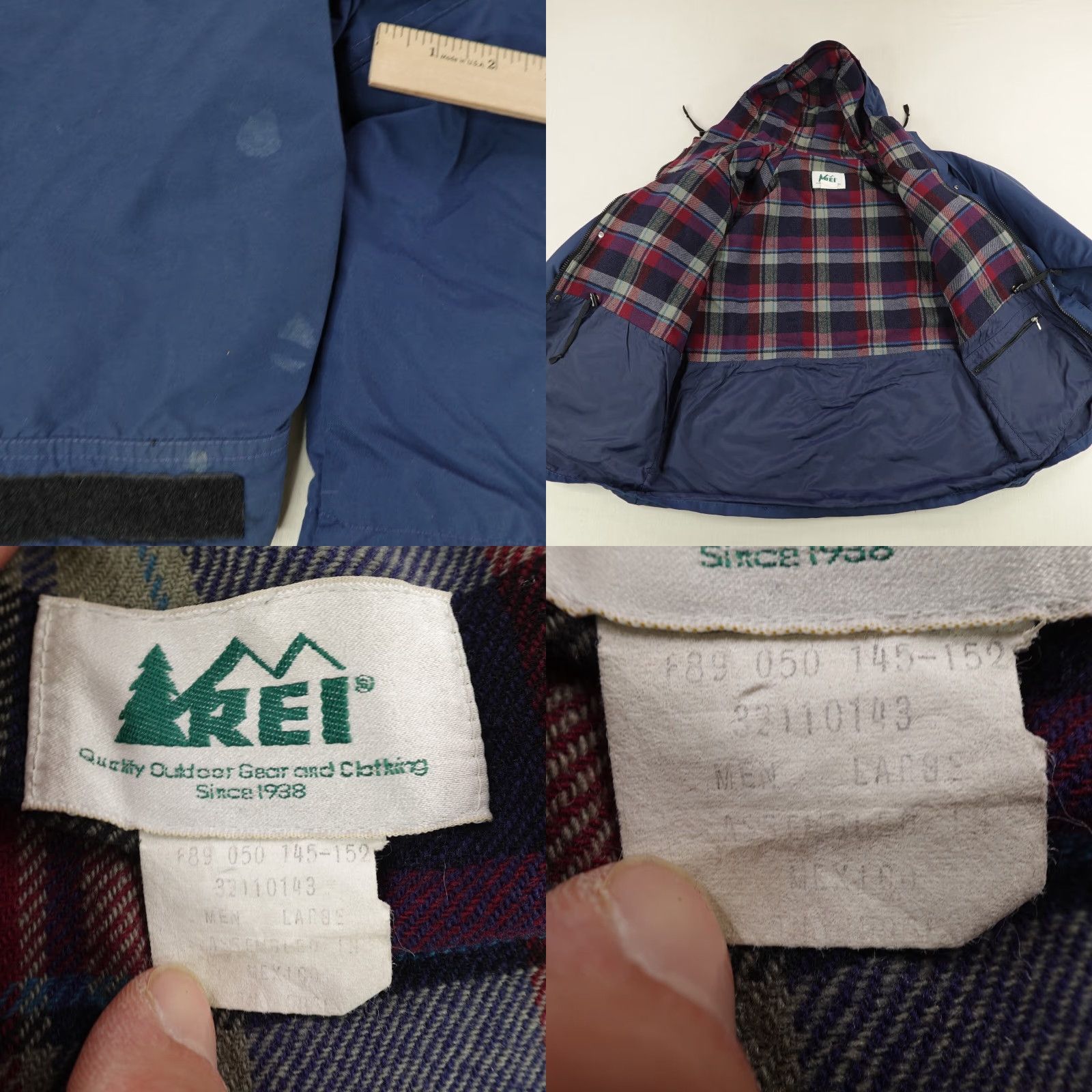 Vintage VINTAGE REI Jacket Mens Large Blue Wool Lined Utility Parka 90s Waterproof Windproof Outdoor Size US L / EU 52-54 / 3 - 8 Thumbnail