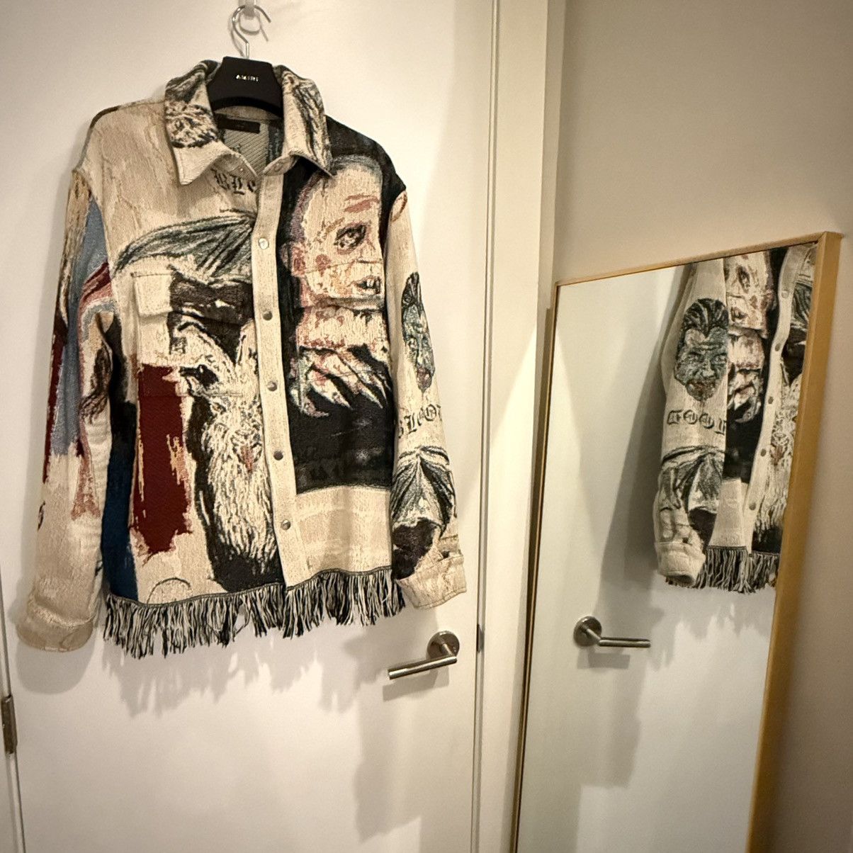Amiri × Wes Lang Amira x Wes Lang Tapestry Blood 38 Shirt - Alabaster Size US M / EU 48-50 / 2 - 1 Thumbnail