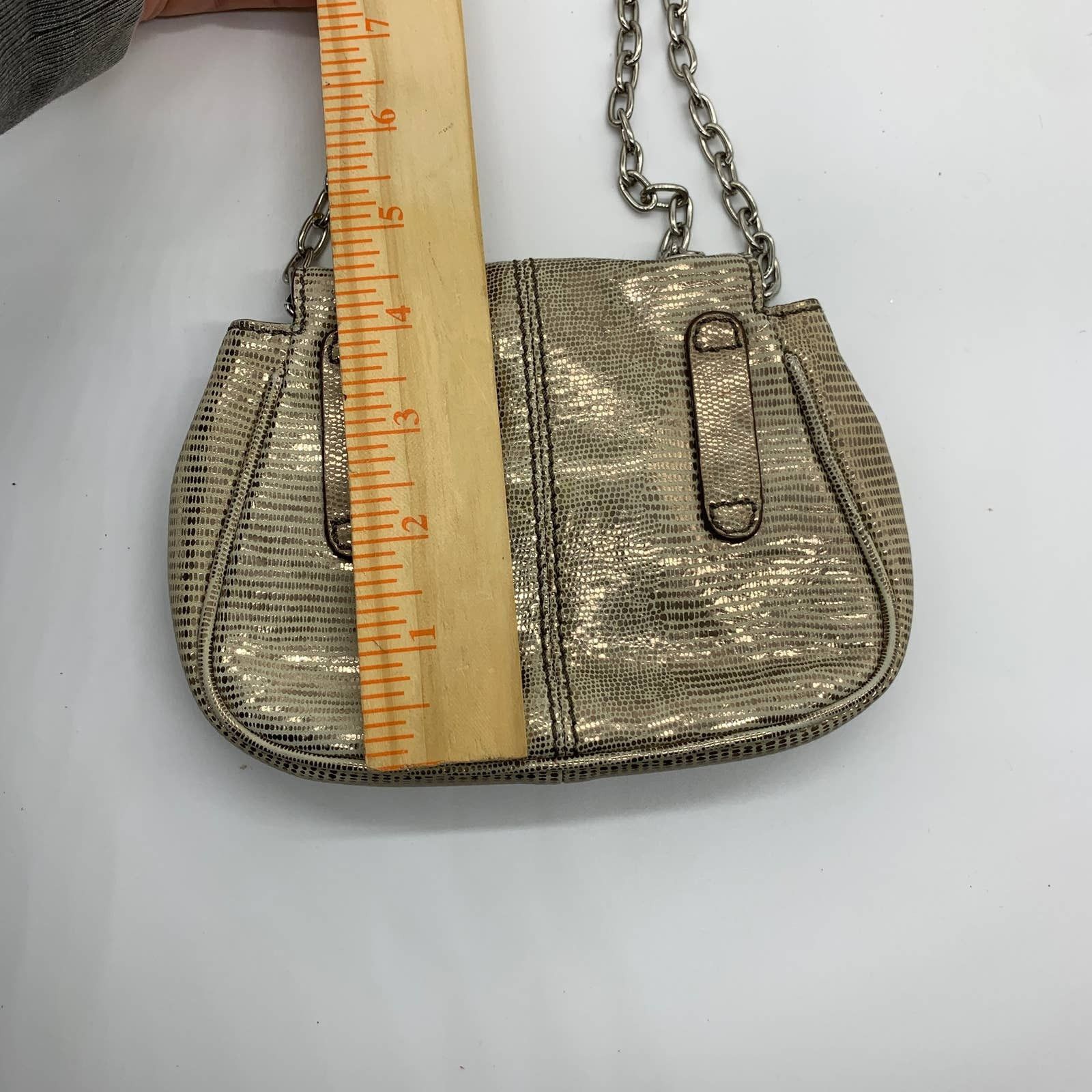 Banana Republic Banana Republic Crossbody Bag Chain Strap Gold Small Purse Size ONE SIZE - 6 Thumbnail