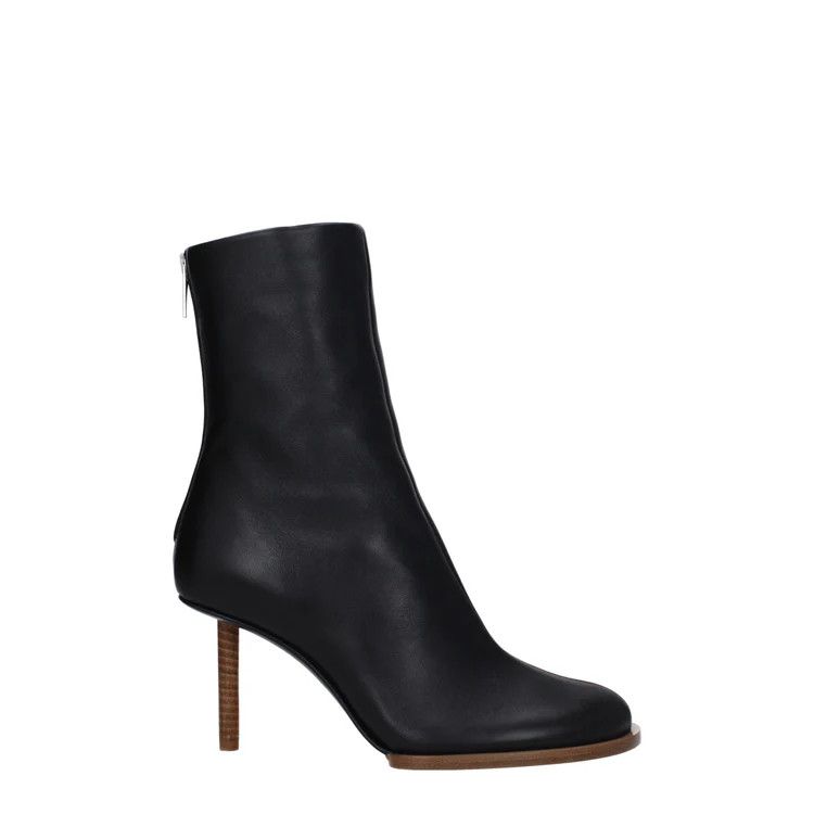 Jacquemus ob1o1e1124 Leather Ankle Boots in Black Size US 9 / IT 39 - 1 Thumbnail