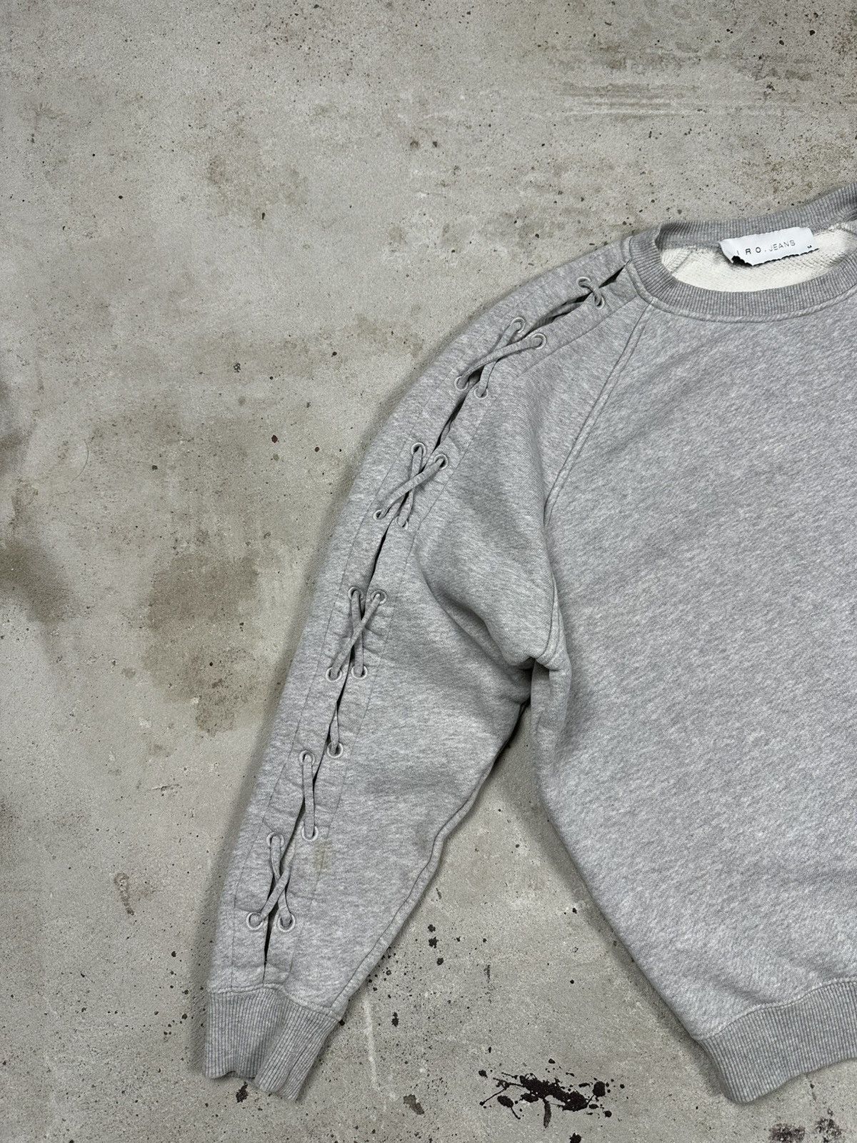 Iro × Japanese Brand Iro Jeans Lace up Sleeves Grey Crewneck Sweatshirt Size US M / EU 48-50 / 2 - 4 Thumbnail