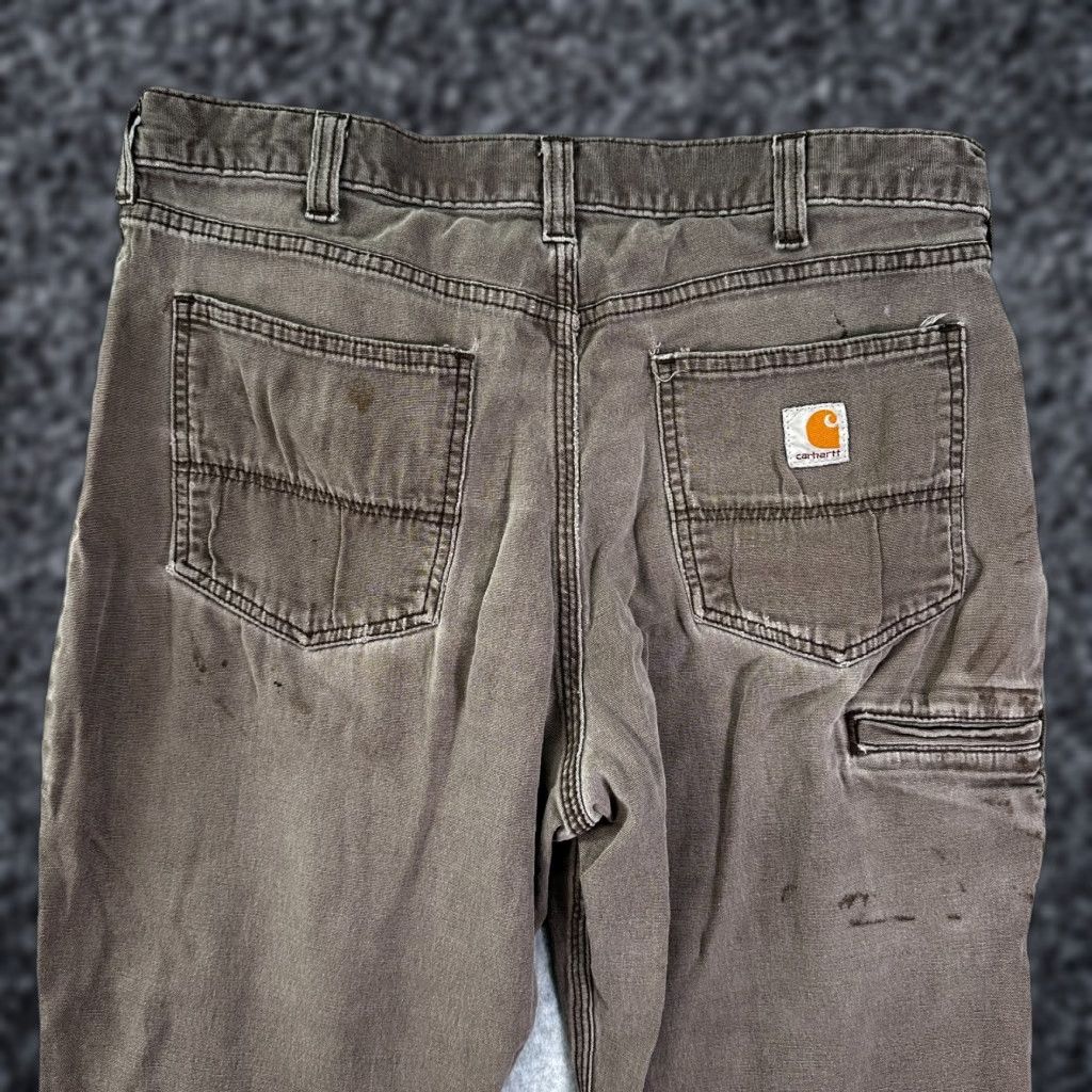 VINTAGE Carhartt Chino Pants Brown Men's 36X32 Distressed Relaxed Fit Straight Leg