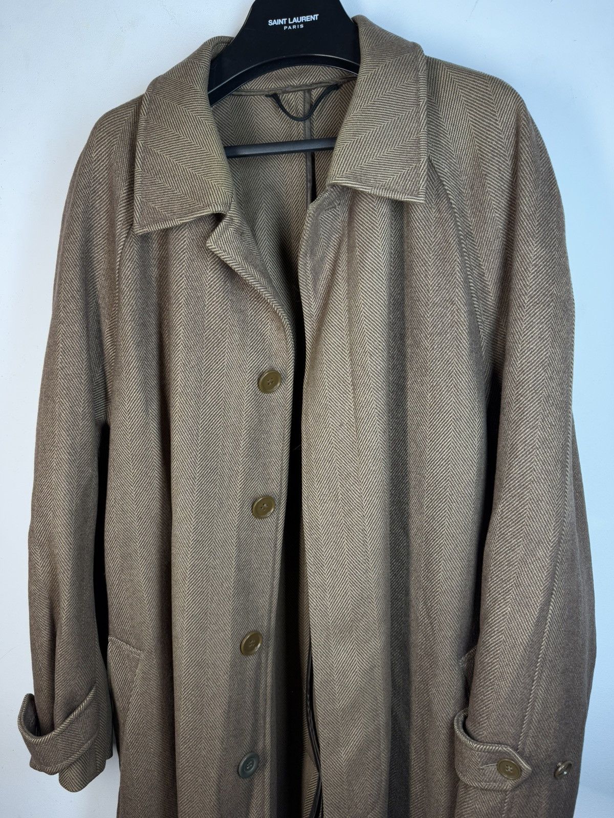 Yves Saint Laurent Wool YSL Coat Heavy Brown Soft Camel France Size US L / EU 52-54 / 3 - 9 Thumbnail