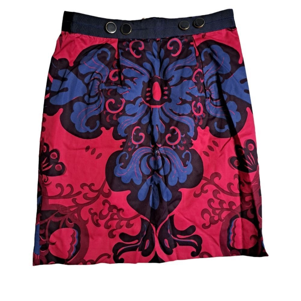 Other Leifsdottir Floral Butterfly Print Midi Straight Skirt Anthropologie Size 2 Pink Size 26" / US 2 / IT 38 - 1 Thumbnail
