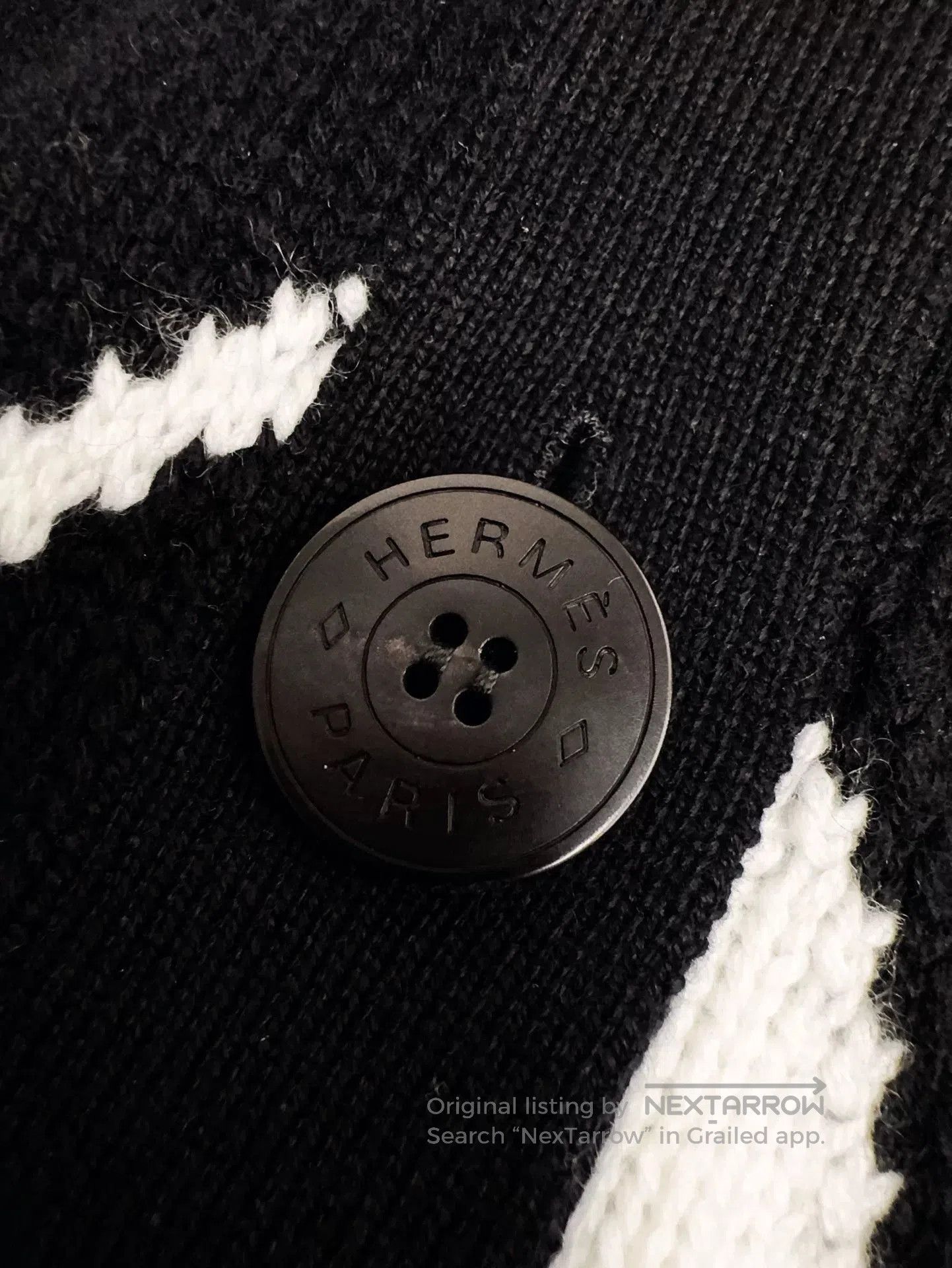 Hermes Hermes Black White Cashmere Cardigan Coat. Size US M / EU 48-50 / 2 - 5 Thumbnail