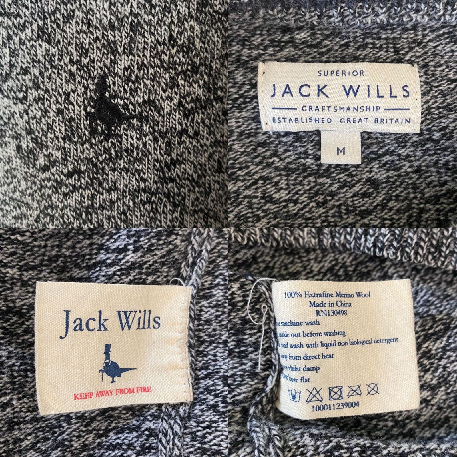 Jack Wills VINTAGE Jack Wills Merino Wool Crewneck Sweater Mens M Gray Marled Knit Pullover Size US M / EU 48-50 / 2 - 8 Thumbnail