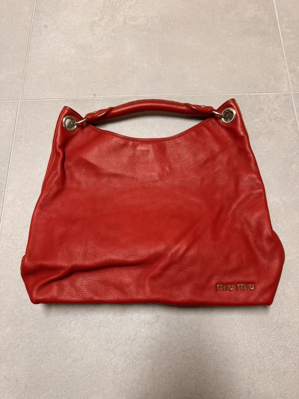 Miu miu red leather handbag