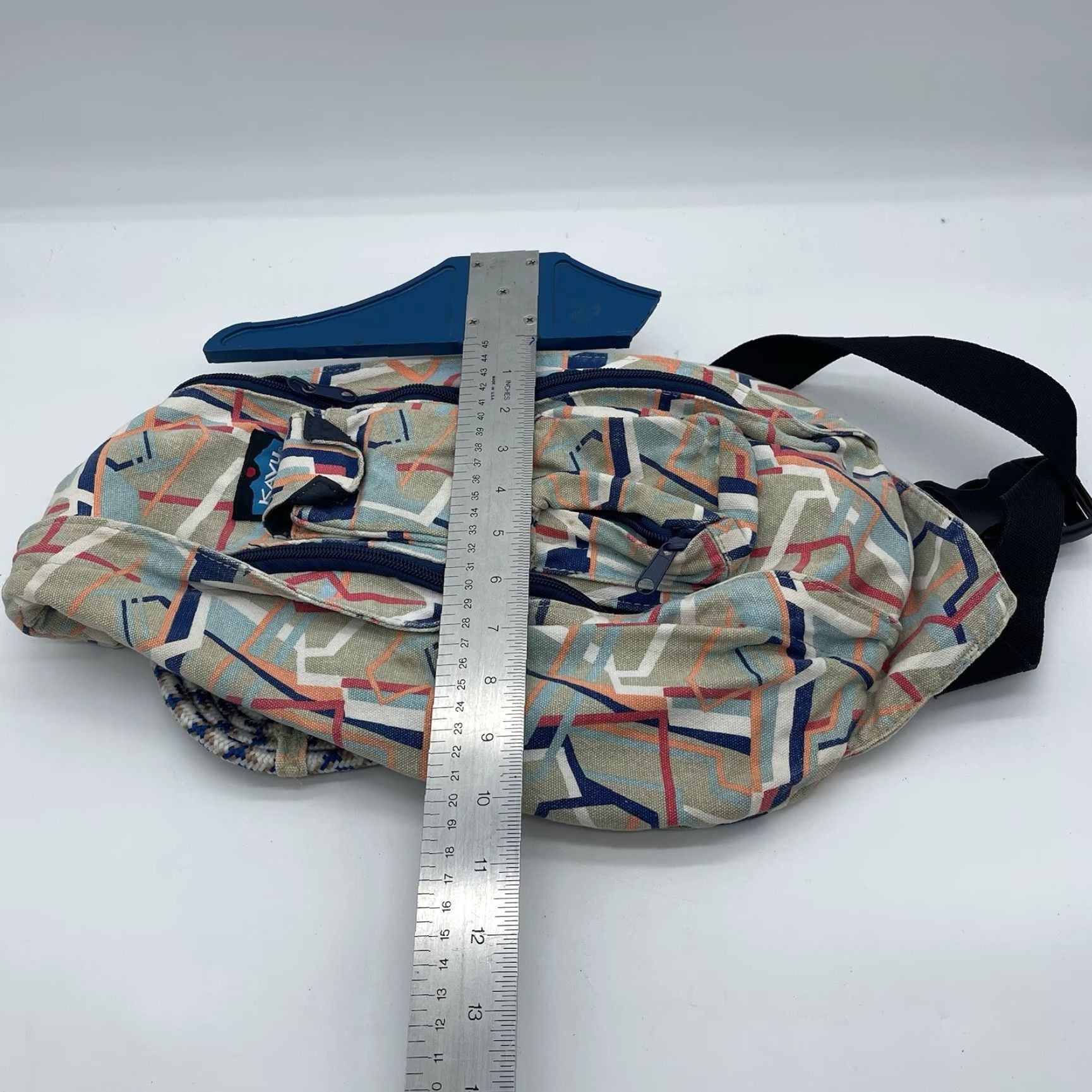 Kavu Geometric Pattern Backpack - Black, Tan, Blue 9493_RAVEN_L1.jpg?v=1774974070  main image 2