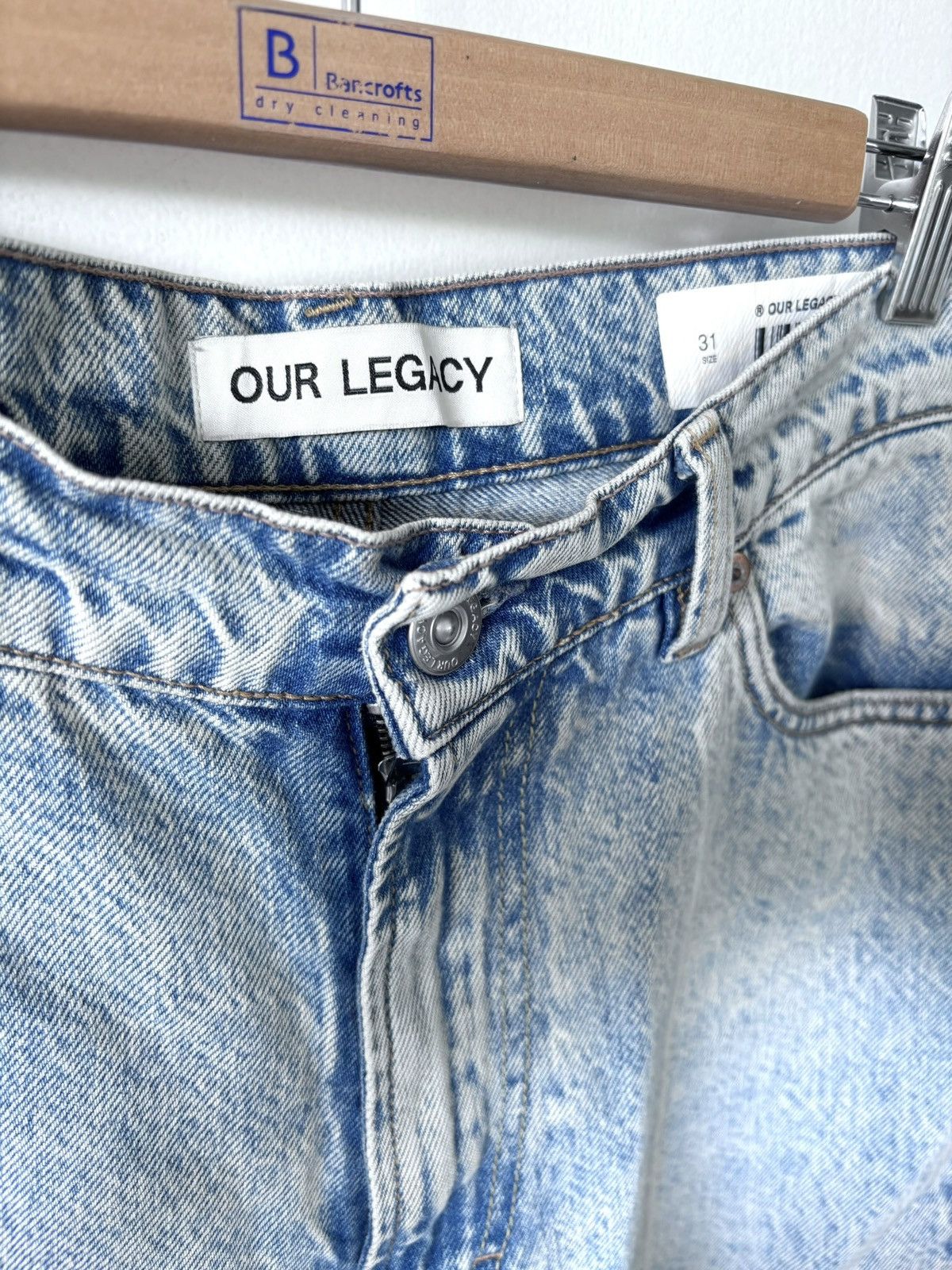 Our Legacy 70s Cut Jeans Bleach Crease Denim Size US 31 - 3 Thumbnail
