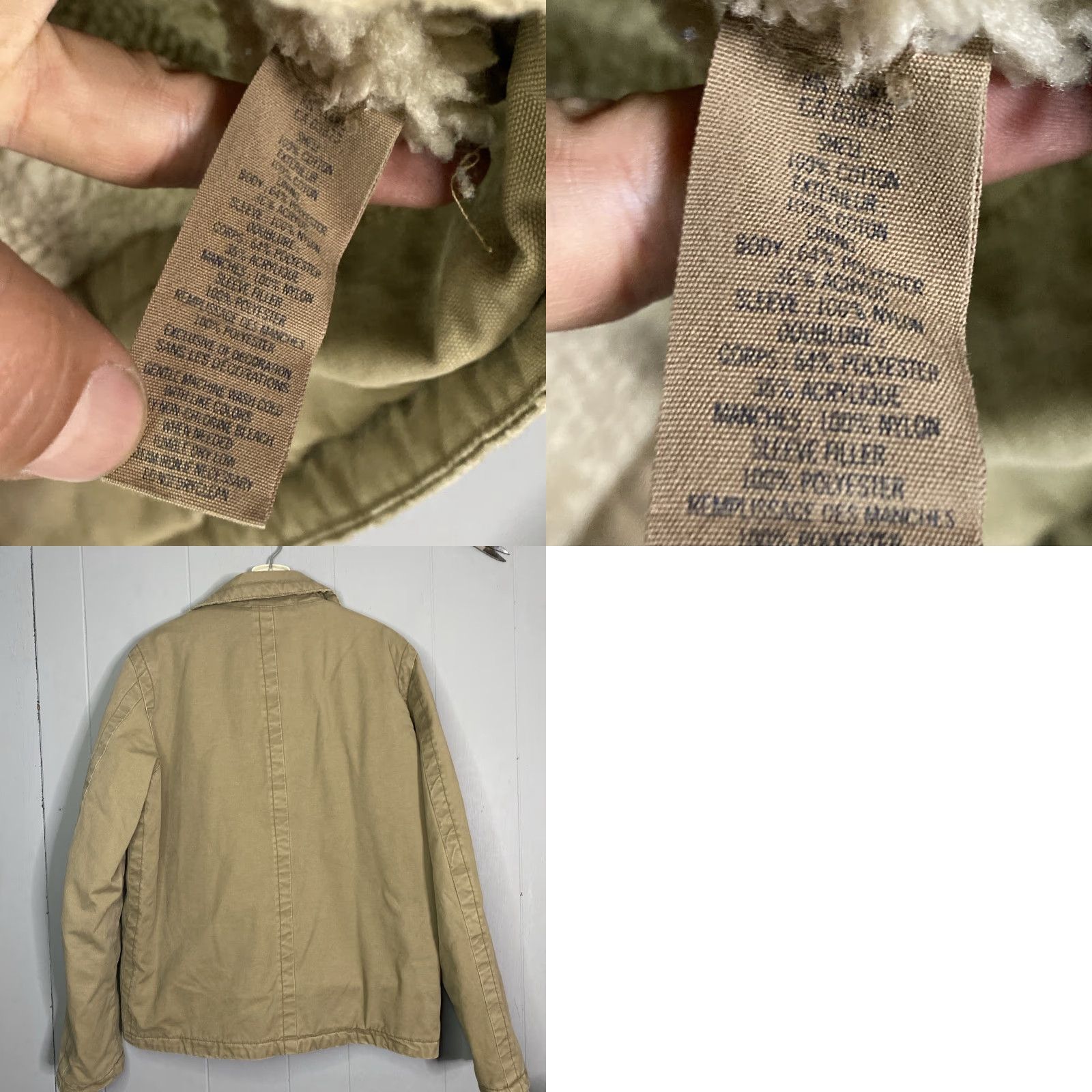 Vintage VINTAGE American Eagle Jacket Canvas Chore Coat Tan Sherpa Lined Mens Zip Up L 25x29 Jacket/Coat Short Solid Brown 90s Work Casual Size US L / EU 52-54 / 3 - 8 Thumbnail