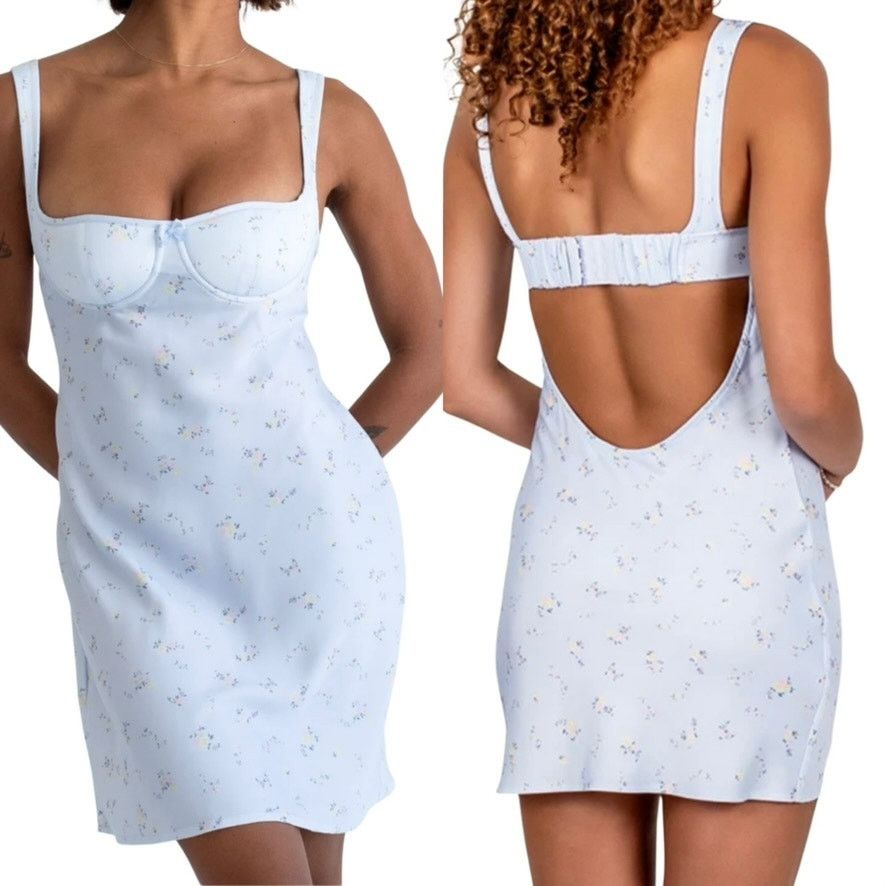 Other Rumored Loverboy Mini Dress MEDIUM Forget Me Not Blue Floral Size M / US 6-8 / IT 42-44 - 1 Thumbnail