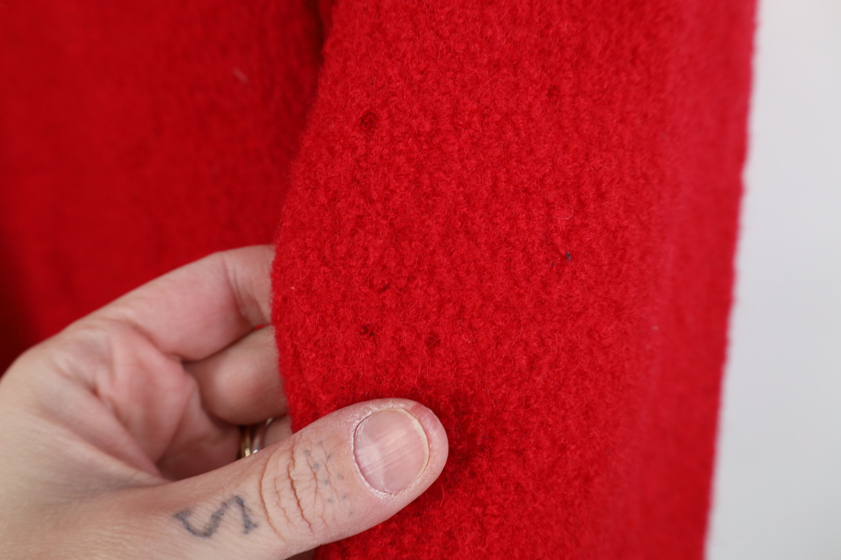 Orvis Vintage 90s Orvis Boiled Wool Cardigan Sweater Red Size L / US 10 / IT 46 - 10 Thumbnail