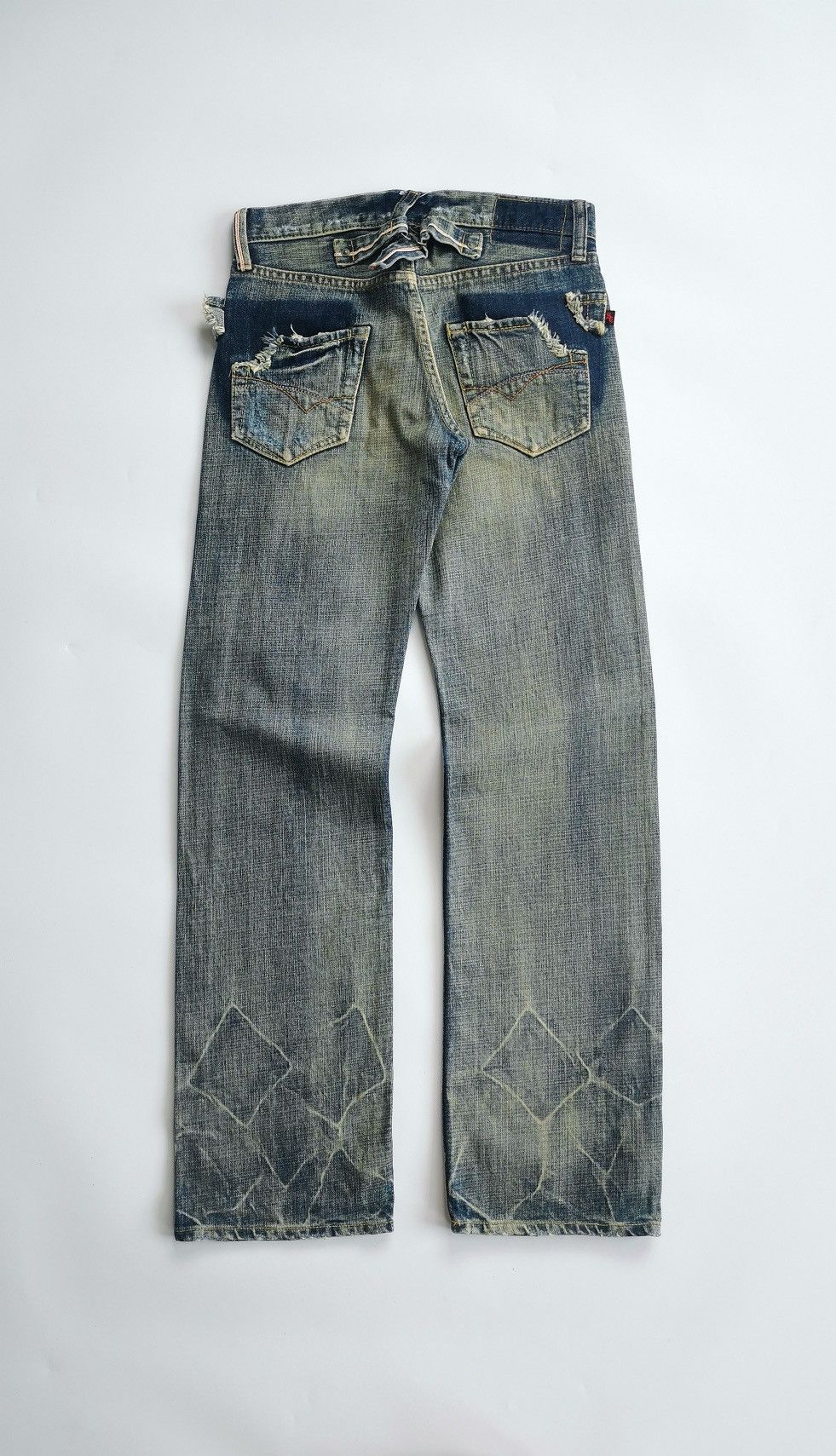 Vintage Sweet Camel Selvedge Trim Mud Distressed Jeans Size 27" / US 4 / IT 40 - 4 Thumbnail