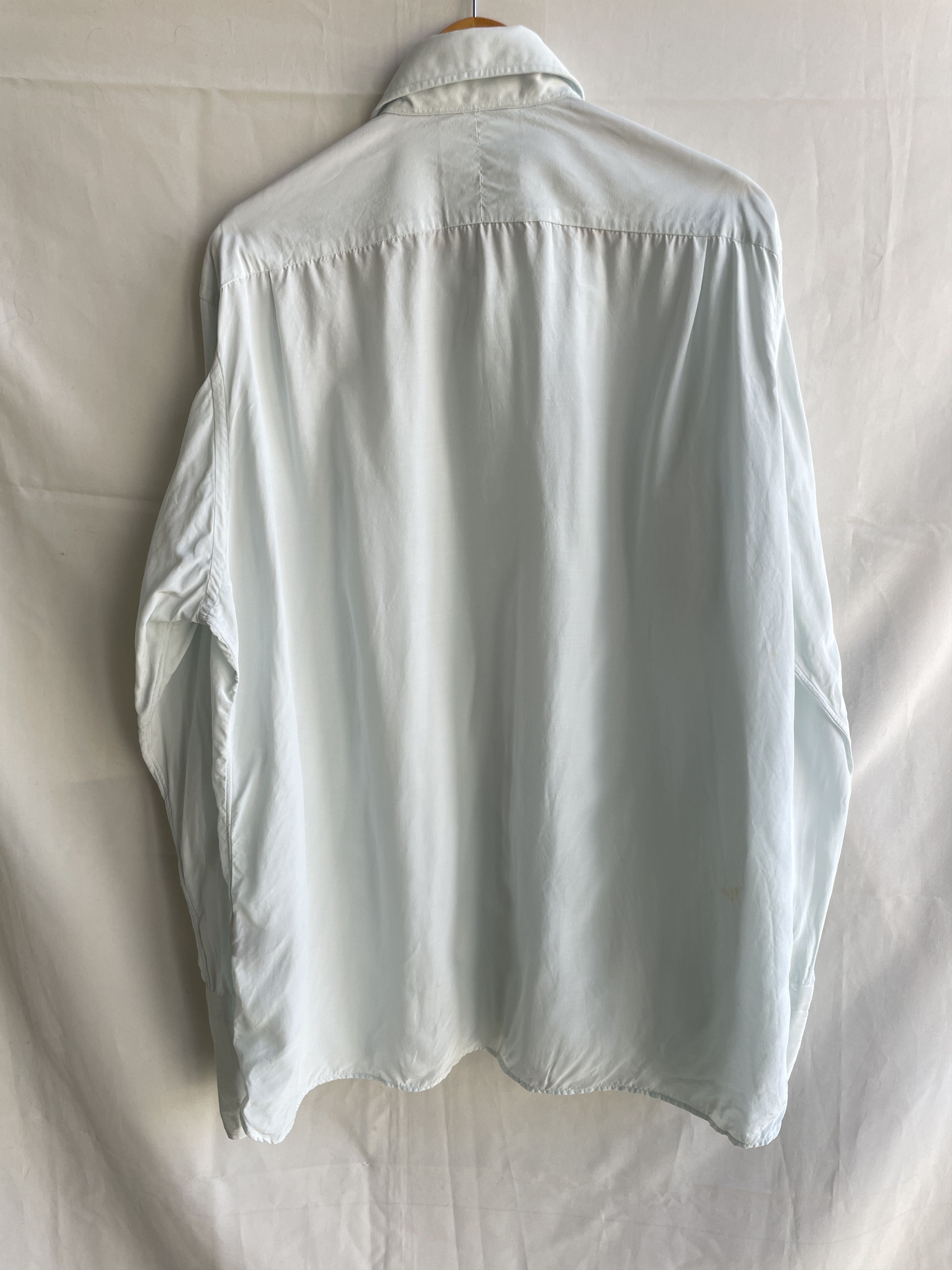 Tom Ford Tom Ford Mint Green Cotton Silk Pleated Tuxedo Shirt Size 54R - 2 Thumbnail