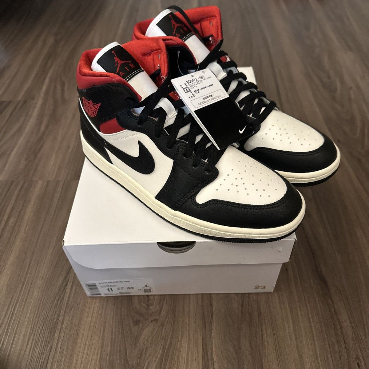 Nike WMNS Nike Air Jordan 1 Mid “Gym Red Panda” - 11W (Men’s 9.5) Size US 11 / IT 41 - 1 Thumbnail