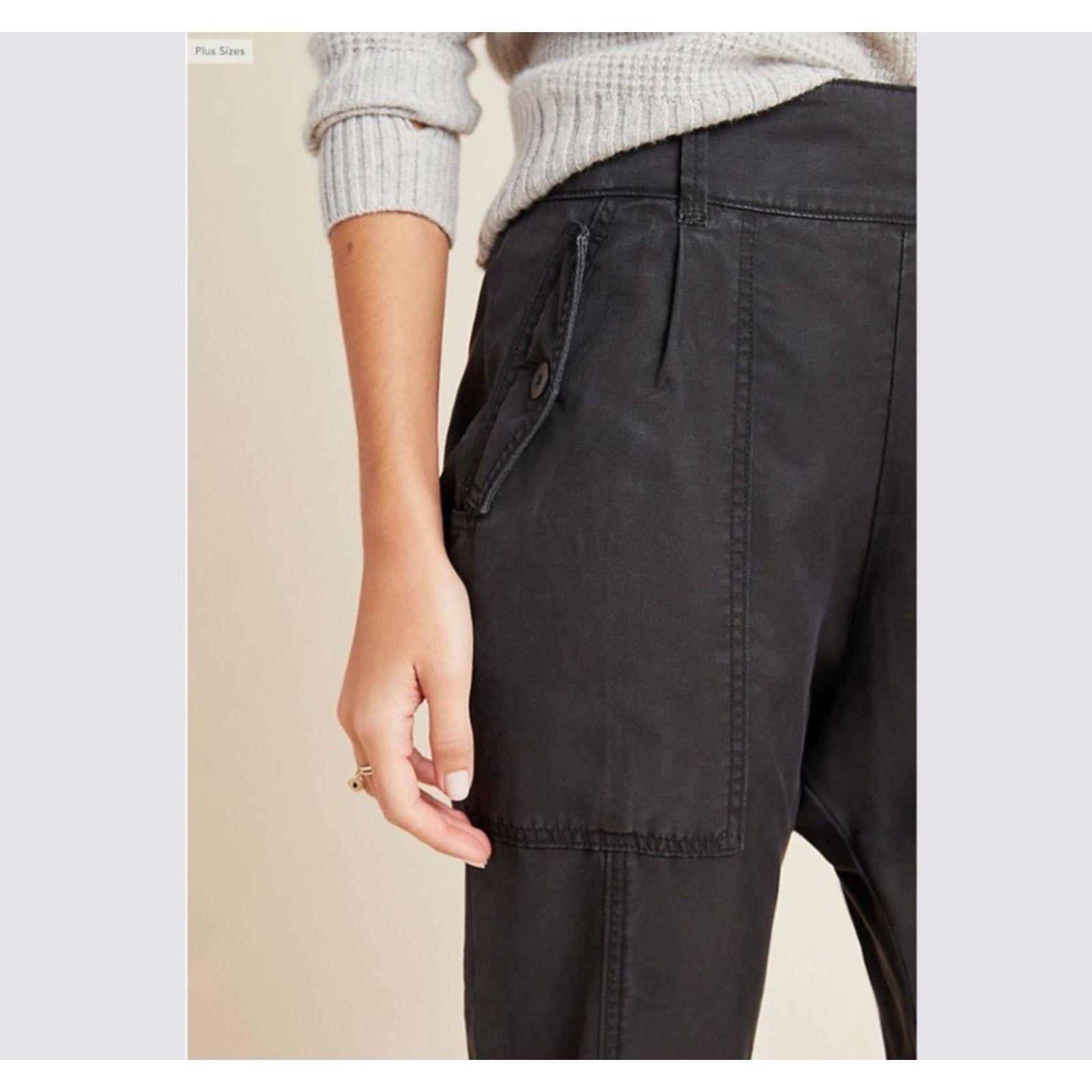 Anthropologie Anthropologie Cargo Harem Pants Lyocell Jogger Cropped 16W Size 40" / US 18 - 6 Thumbnail
