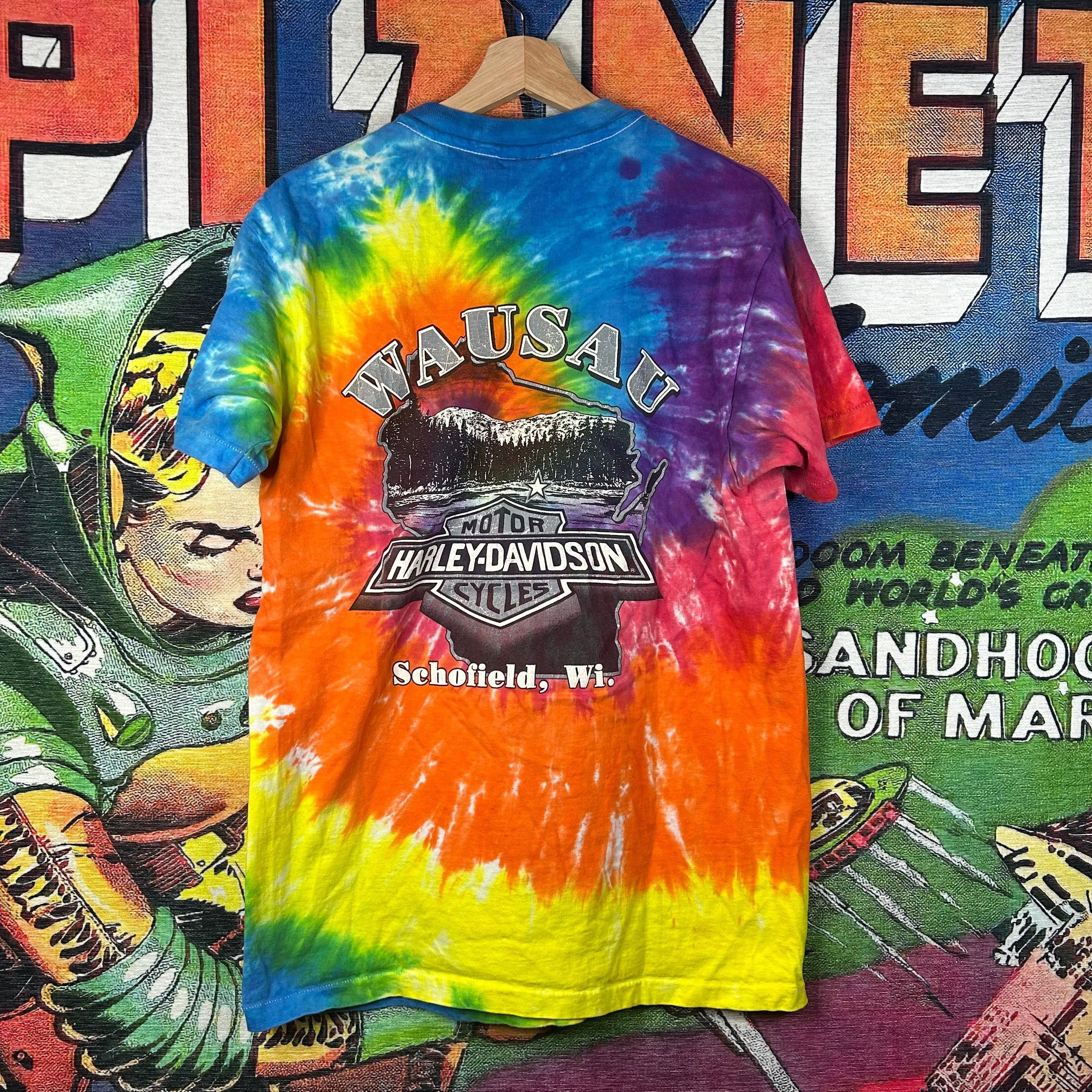 Harley Davidson × Vintage Vintage 90s Harley Davidson Tie-Dye Tee Size Large Size US L / EU 52-54 / 3 - 2 Thumbnail
