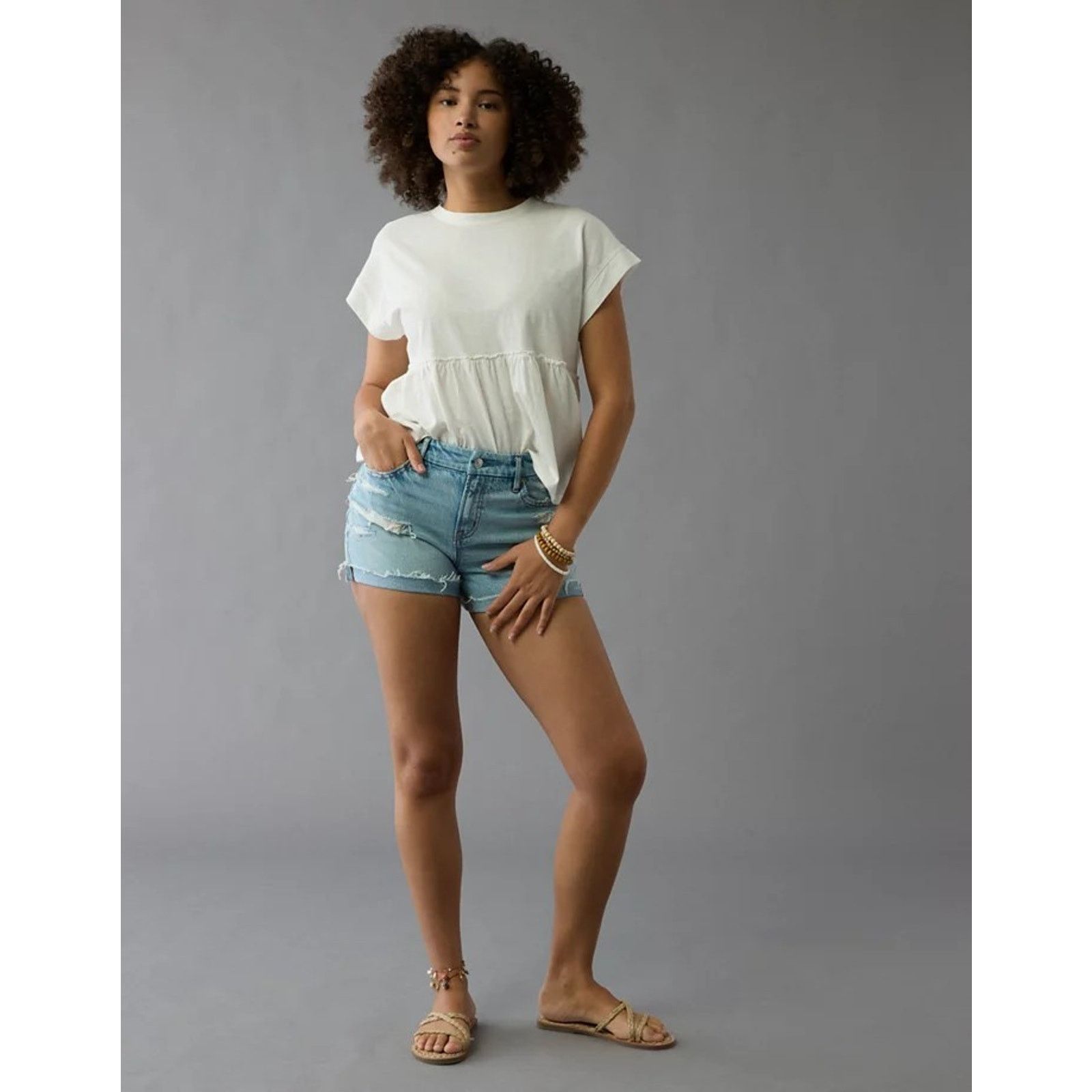 American Eagle Outfitters American Eagle Strigid Curvy Ripped Super High-waisted Size 27" / US 4 / IT 40 - 1 Thumbnail