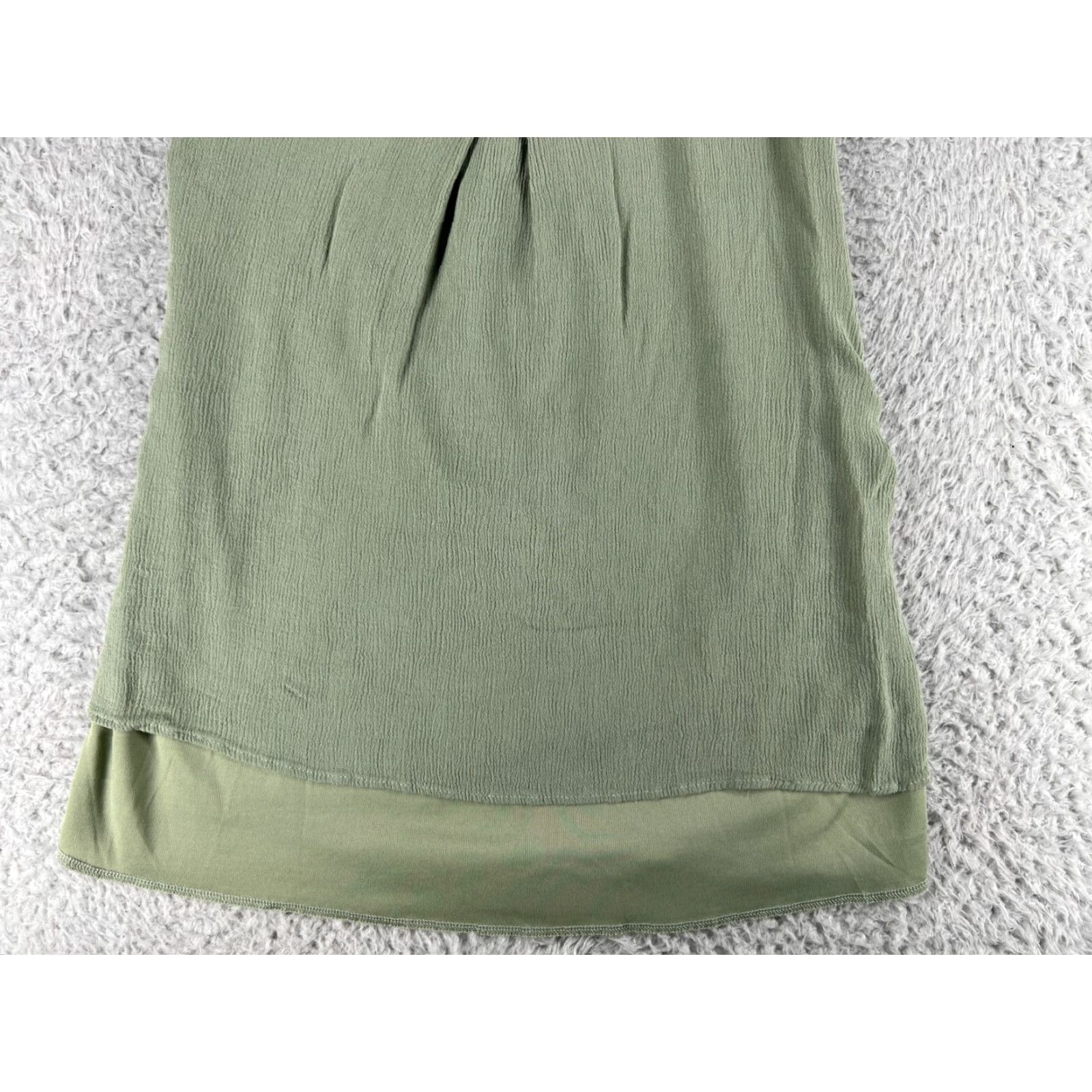 Vintage Buttons Womens Blouse Shirt Small Green Bohemian Sleeveless Round Neck Tank Size L / US 10 / IT 46 - 5 Thumbnail