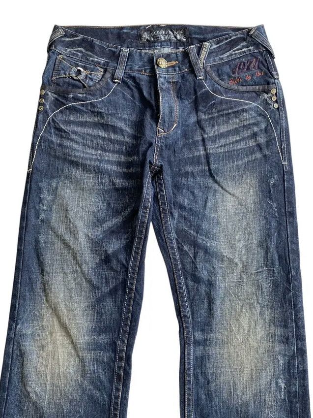 14th Addiction FLARE Red Pepper Japan Patch Wings Jeans Size US 32 / EU 48 - 2 Thumbnail