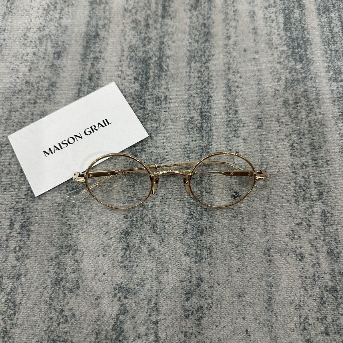 Chrome Hearts CHROME HEARTS EDITH F. CRYSTAL/GOLD PALTED EYEGLASSES Size ONE SIZE - 3 Thumbnail