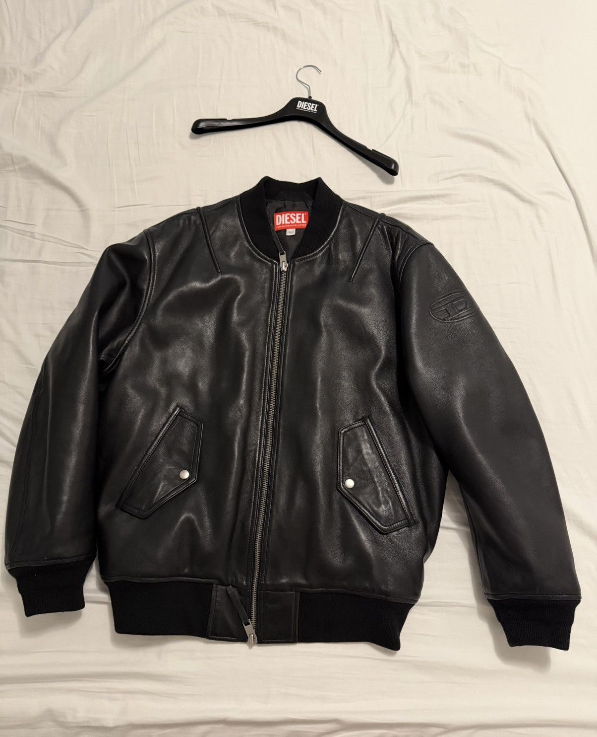 Diesel Diesel Leather Bomber Jacket FW2024 Size US L / EU 52-54 / 3 - 1 Thumbnail