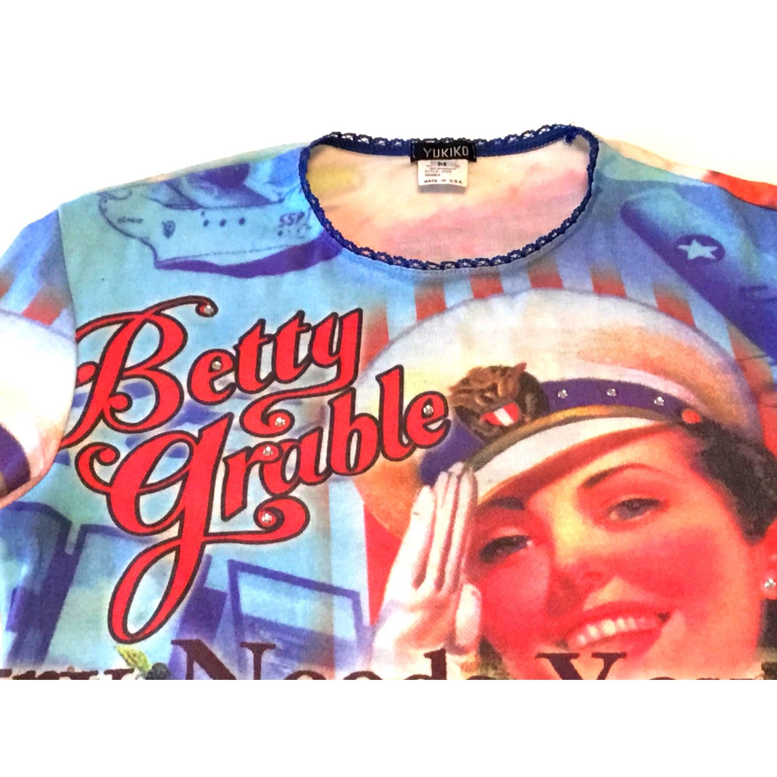 Other Yukiko Betty Grable Patriotic Hollywood Long Sleeve Top Med Size M / US 6-8 / IT 42-44 - 1 Thumbnail