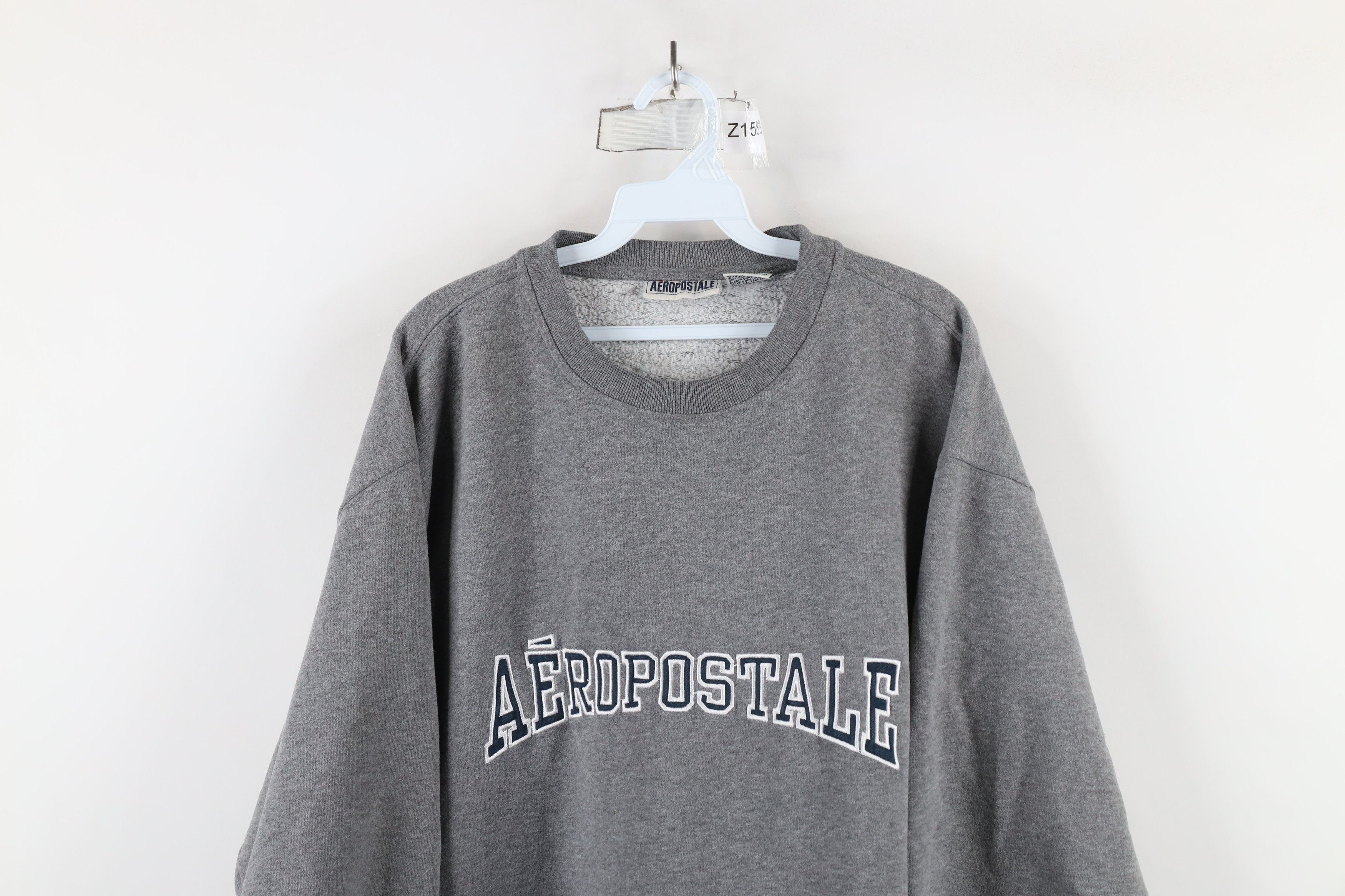Aeropostale × Vintage Vintage 90s Y2K Aeropostale Spell Crewneck Sweatshirt Gray Size US XXL / EU 58 / 5 - 2 Thumbnail