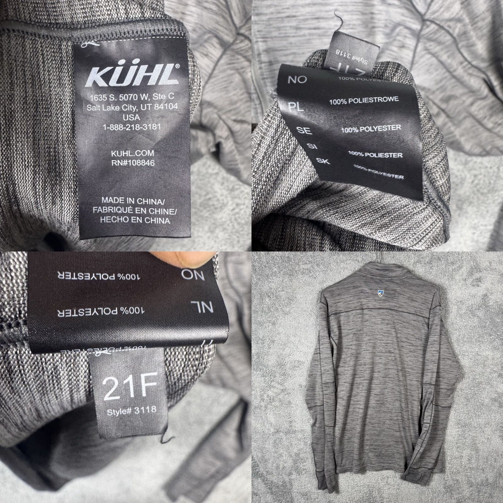 Vintage Kuhl Alloy Shirt Mens L Heather Gray 1/4 Zip Outdoor Casual Hiking Baselayer Shirt Size US L / EU 52-54 / 3 - 8 Thumbnail