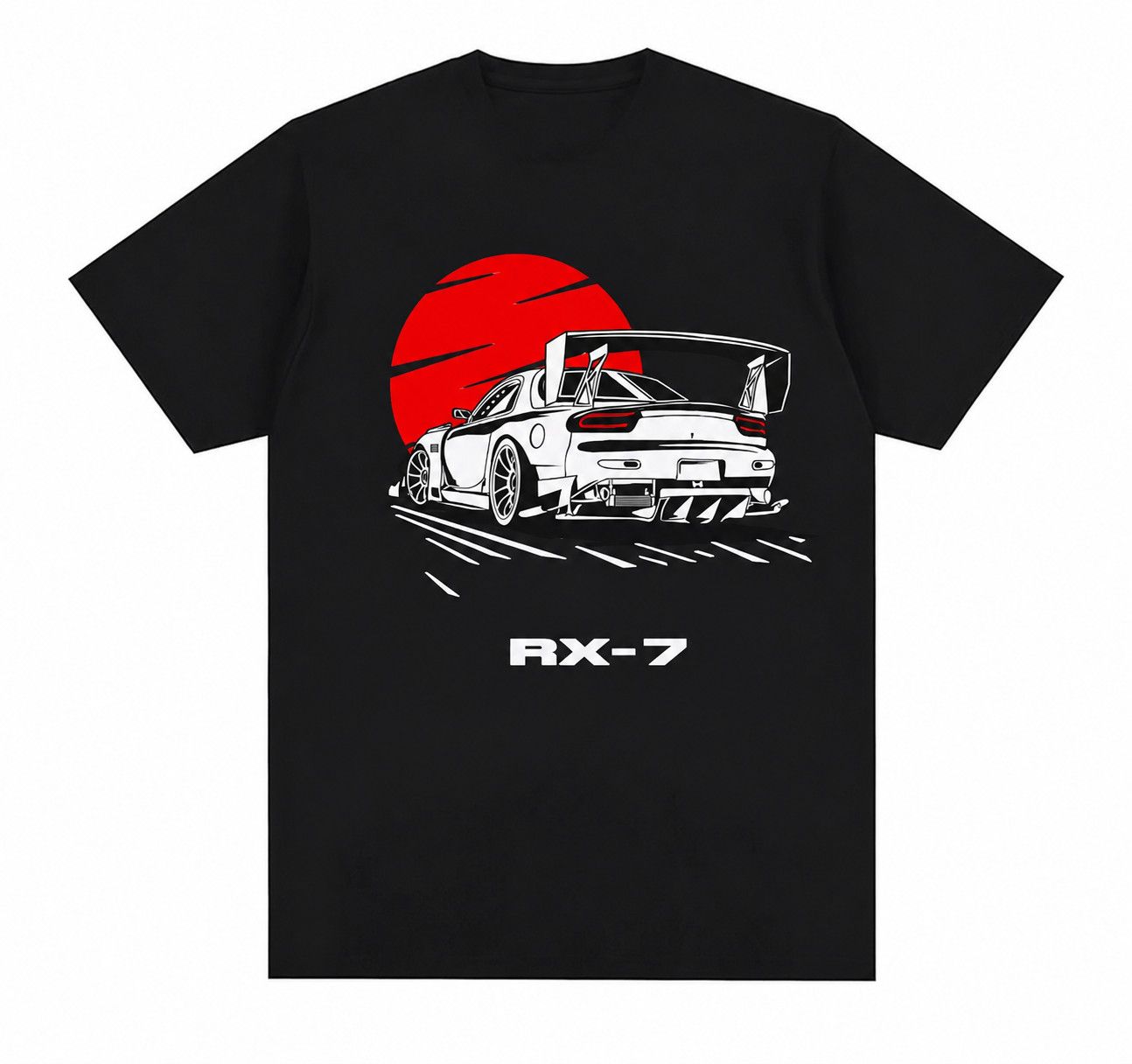 Japanese Brand Street Retro RX7 Sport Car Drift Sunset Graphic T-Shirt Size US L / EU 52-54 / 3 - 1 Thumbnail