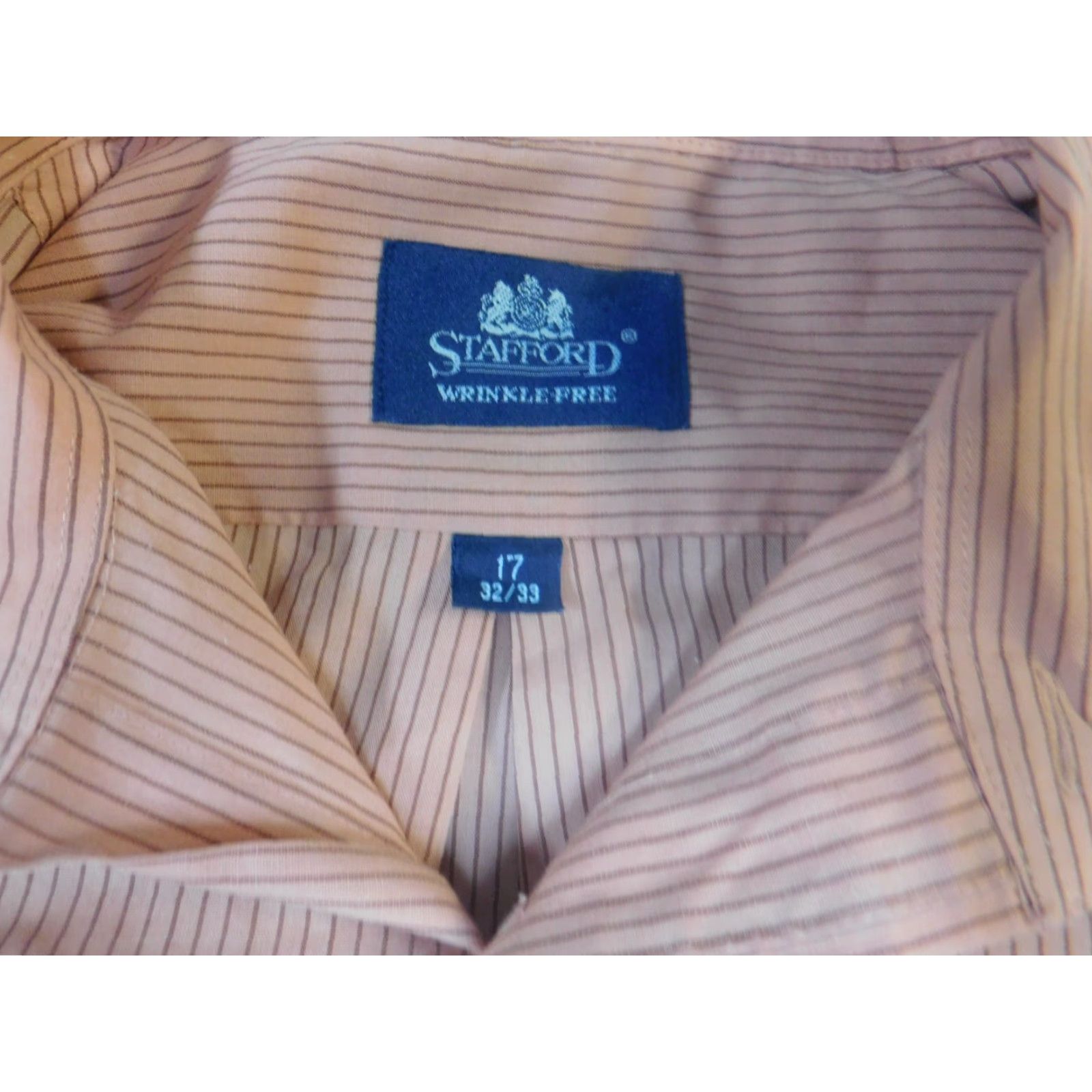 Stafford Stafford Shirt Mens Button-Up 17 Striped Pink Cotton Long Sleeve Collared Button-Down Modern - Size US XL / EU 56 / 4 - 4 Thumbnail