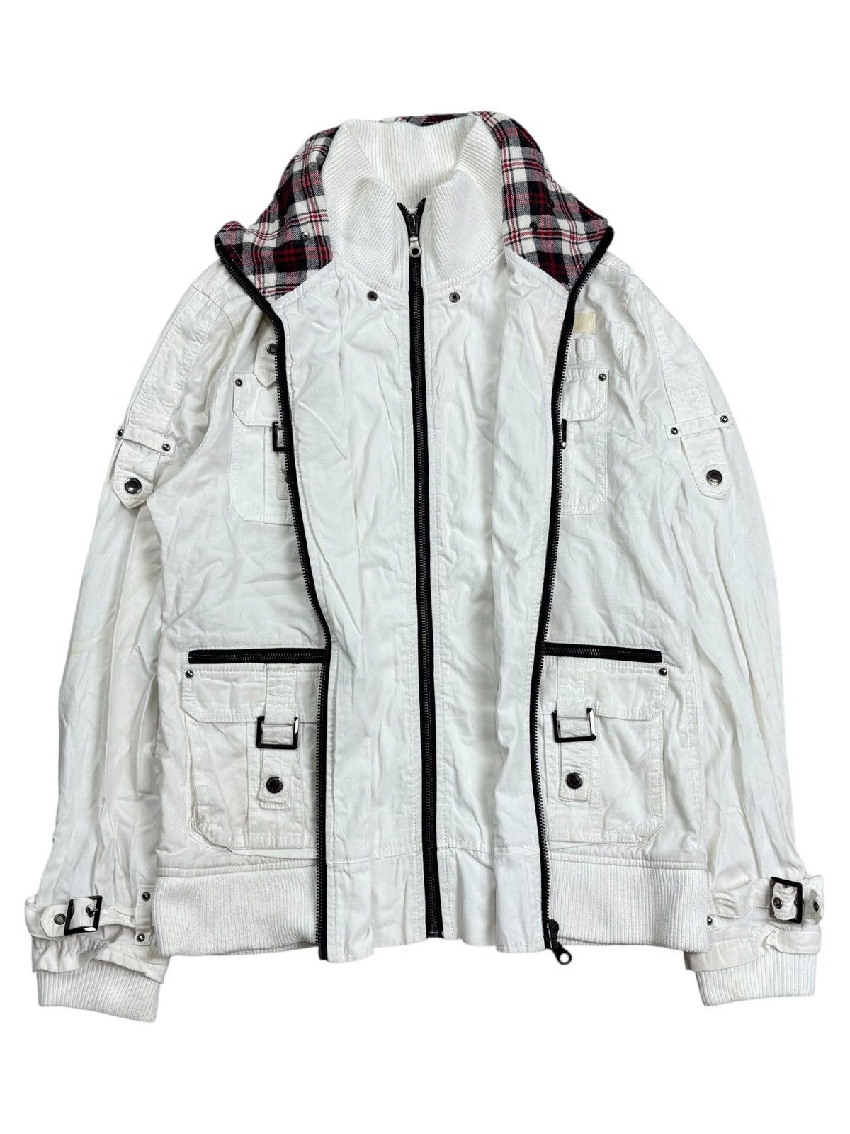 BUFFALO BOBS 2000s In The Attic - Apocalypse Style White Cargo Jacket Size US M / EU 48-50 / 2 - 3 Thumbnail