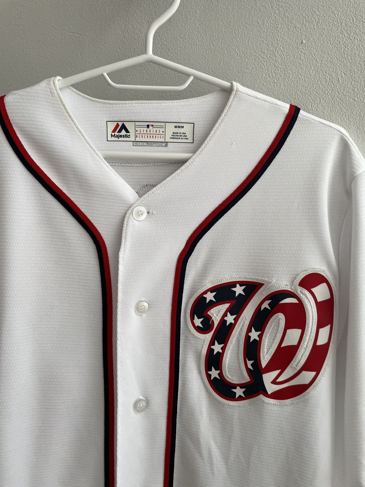 Majestic MLB Baseball Washington Nationals Cotton Shirt #37 Strasburg Size US L / EU 52-54 / 3 - 12 Thumbnail