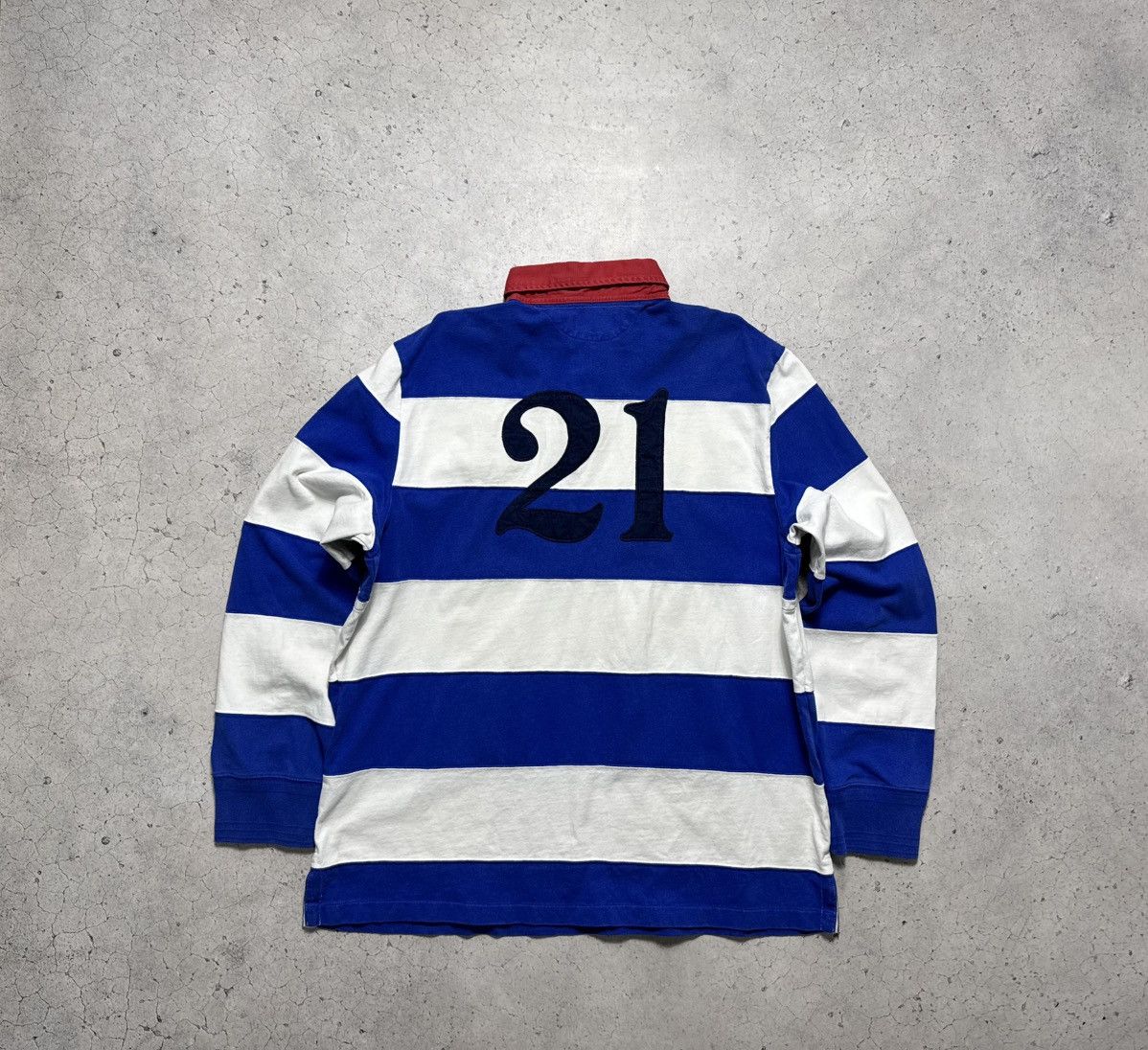 Polo Ralph Lauren Polo Ralph Lauren Striped Rugby Sweatshirt Vintage #21 Size US XXL / EU 58 / 5 - 10 Thumbnail